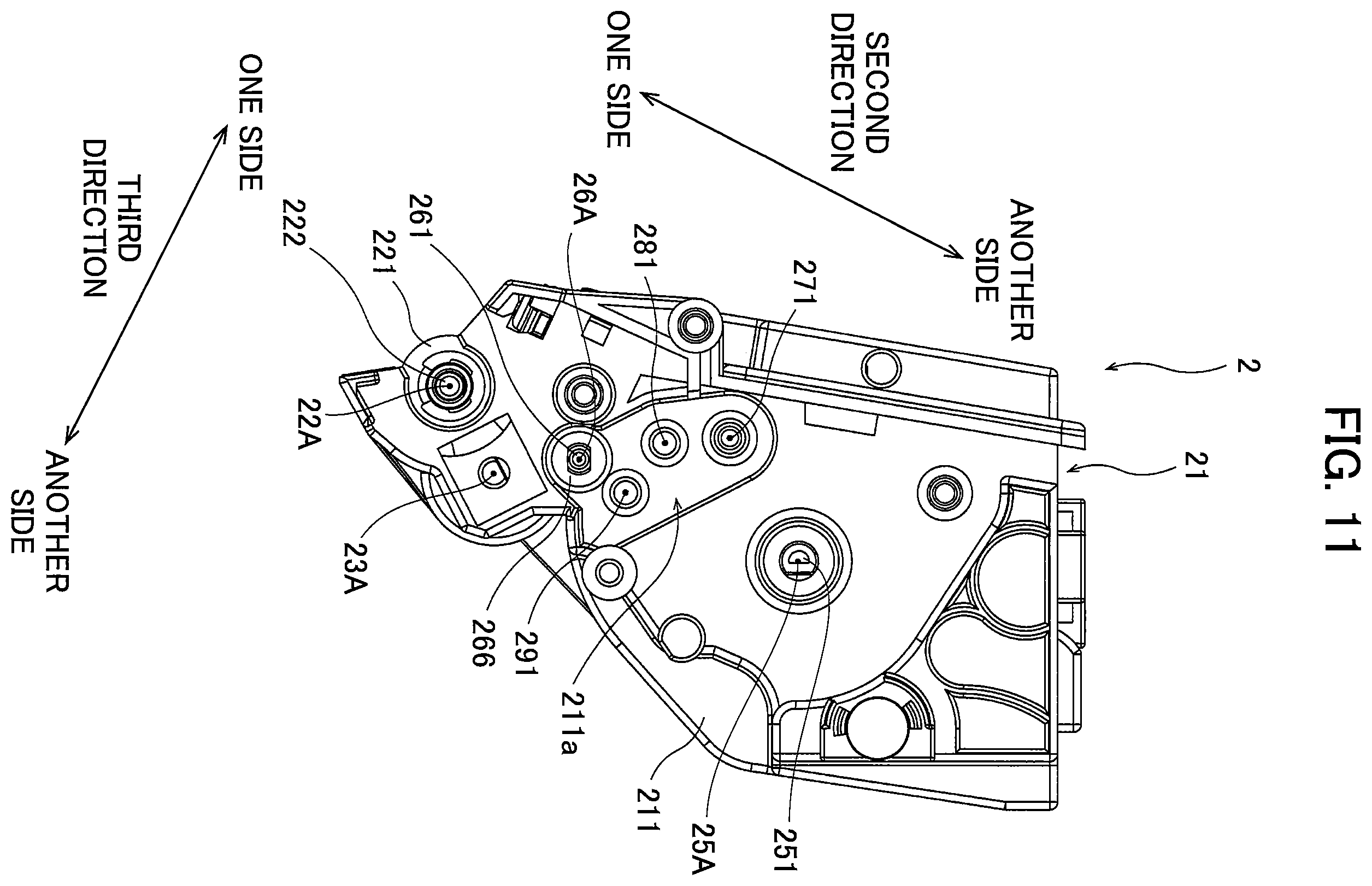 Patent US12147171 Figure 11 – Developing cartridge including casing and first and second agitators for agitating toner accommodated in casing