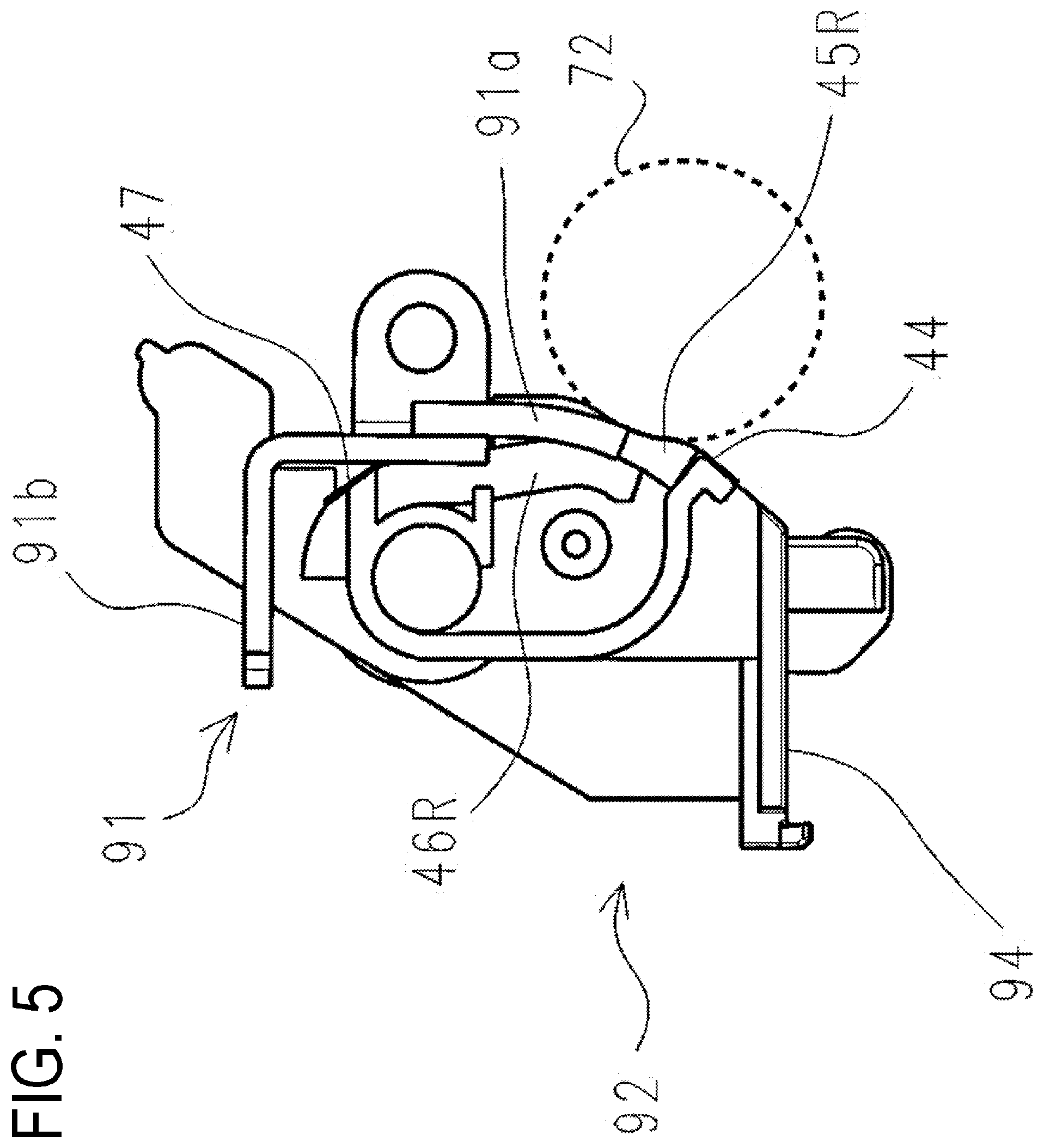 Patent US12147173 Figure 5 – Transfer unit, image forming apparatus, and method for manufacturing transfer unit, with end seal member abutting against cleaning blade and intermediate transfer belt that abut against each other