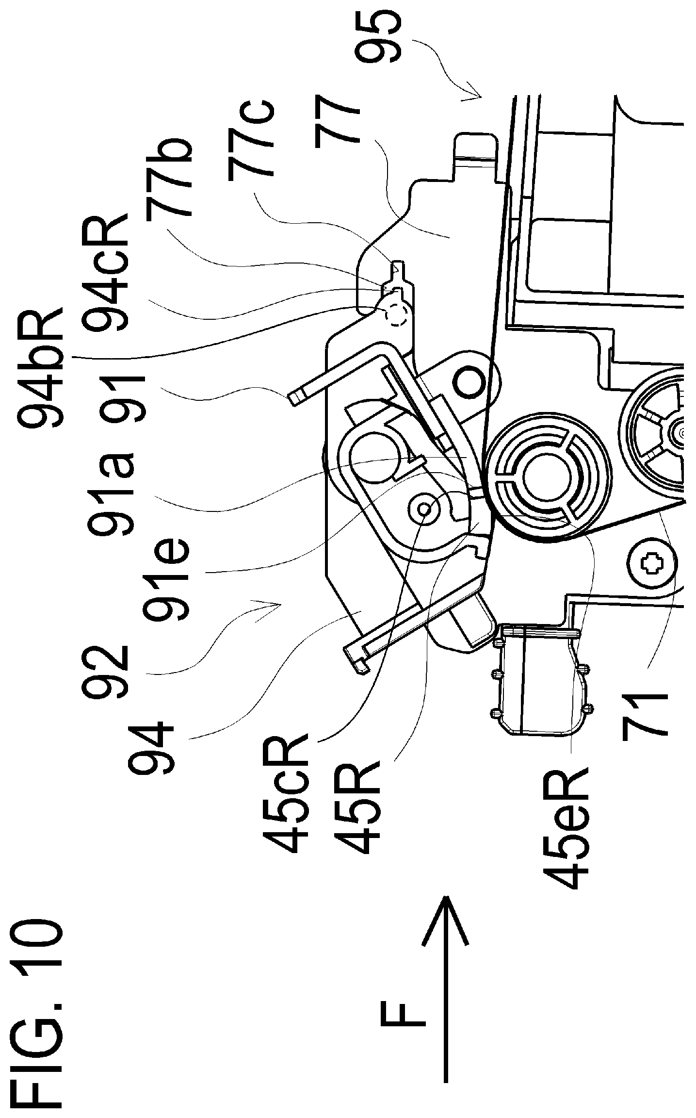 Patent US12147173 Figure 10 – Transfer unit, image forming apparatus, and method for manufacturing transfer unit, with end seal member abutting against cleaning blade and intermediate transfer belt that abut against each other