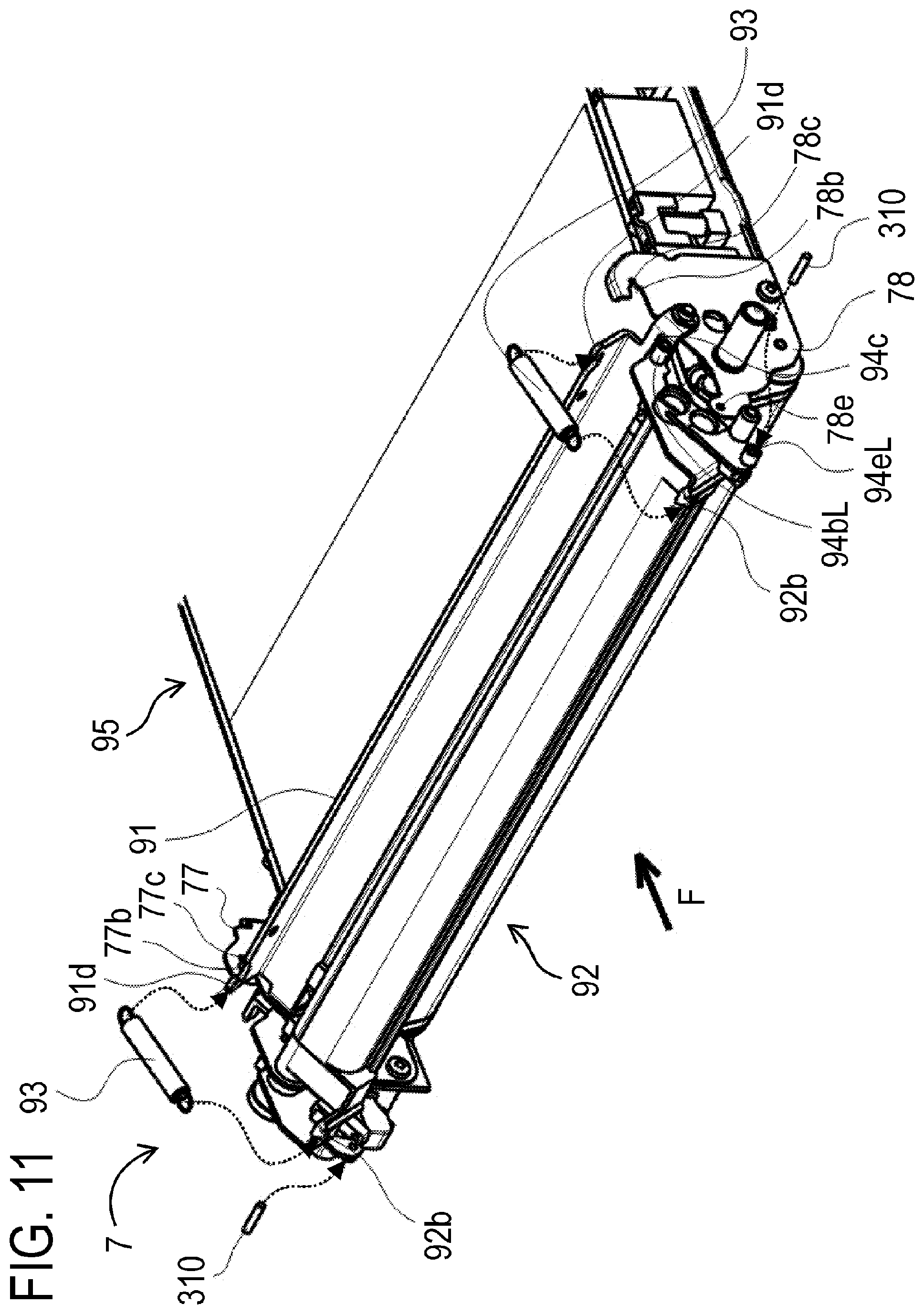 Patent US12147173 Figure 11 – Transfer unit, image forming apparatus, and method for manufacturing transfer unit, with end seal member abutting against cleaning blade and intermediate transfer belt that abut against each other