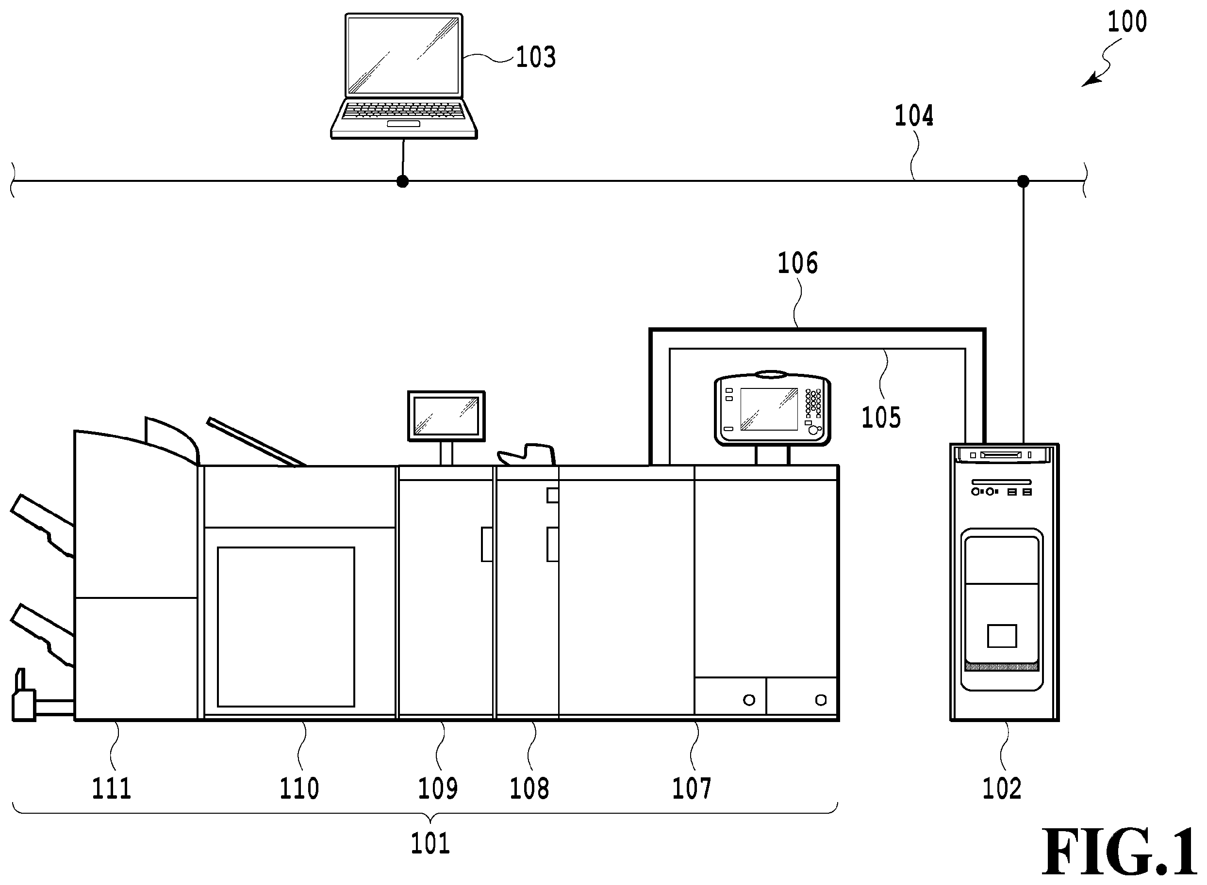 Patent US12147183 Figure 1 – Printing system, with inspection unit, defective print discharge unit, and normal print discharge unit, control method thereof, and storage medium