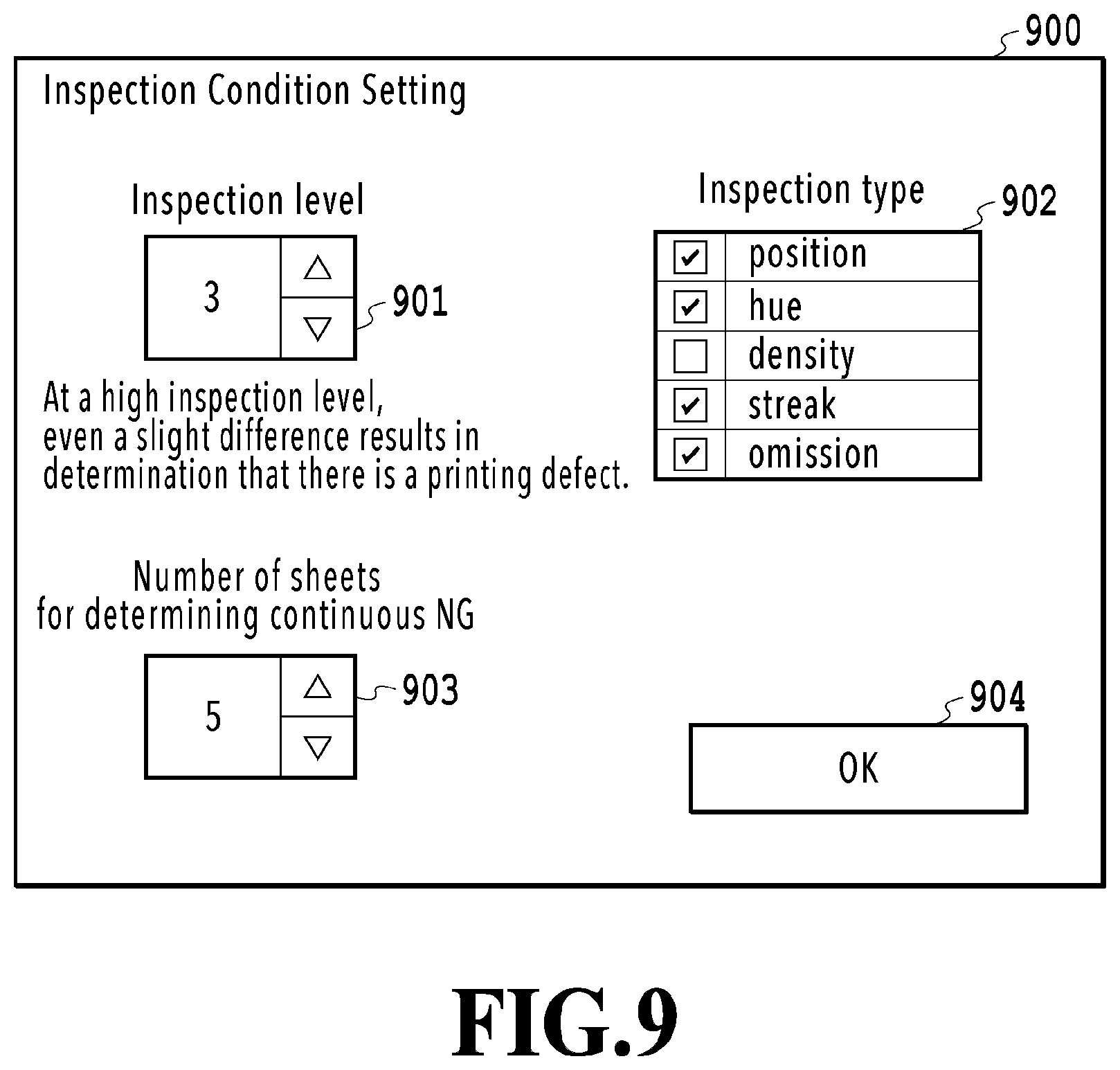 Patent US12147183 Figure 9 – Printing system, with inspection unit, defective print discharge unit, and normal print discharge unit, control method thereof, and storage medium