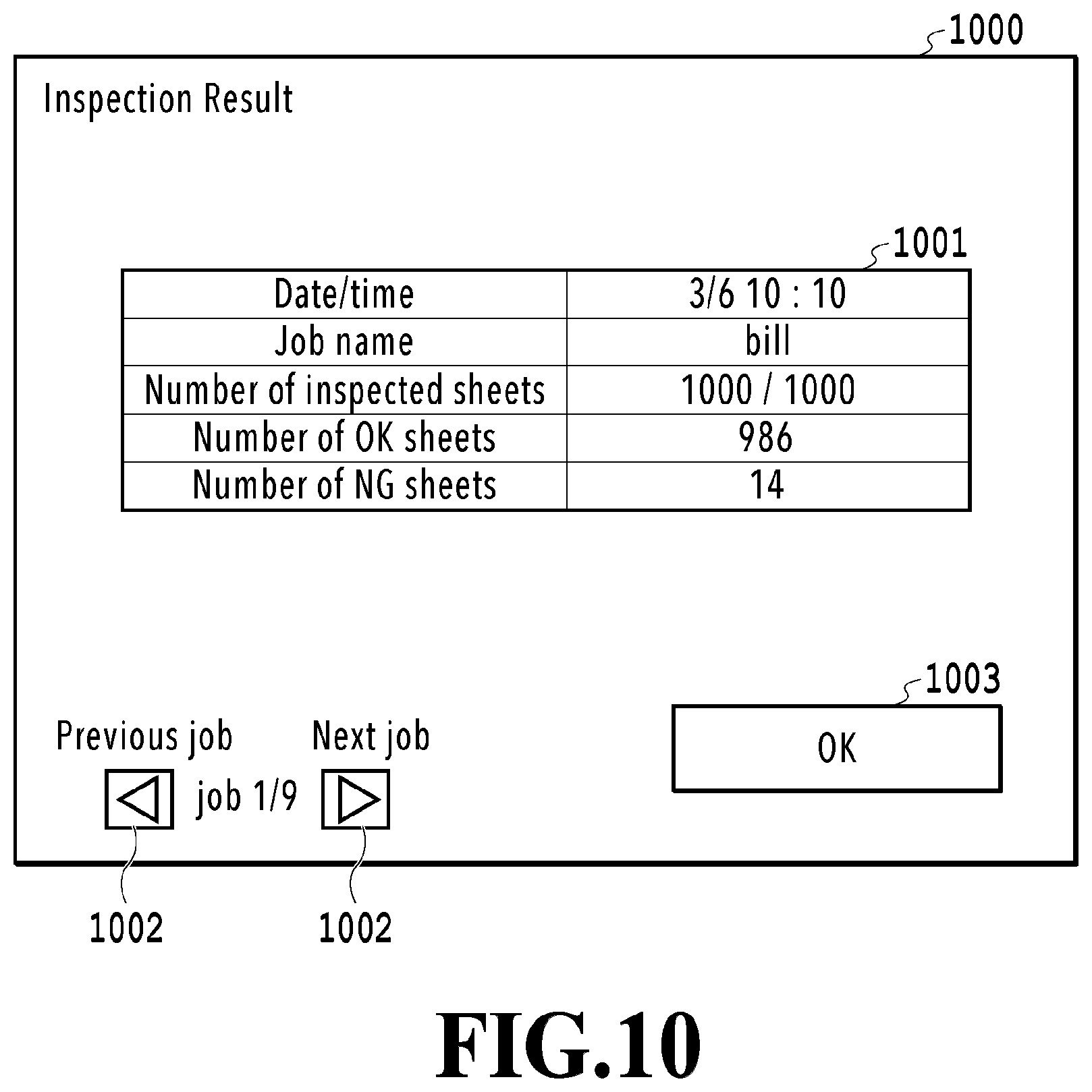 Patent US12147183 Figure 10 – Printing system, with inspection unit, defective print discharge unit, and normal print discharge unit, control method thereof, and storage medium