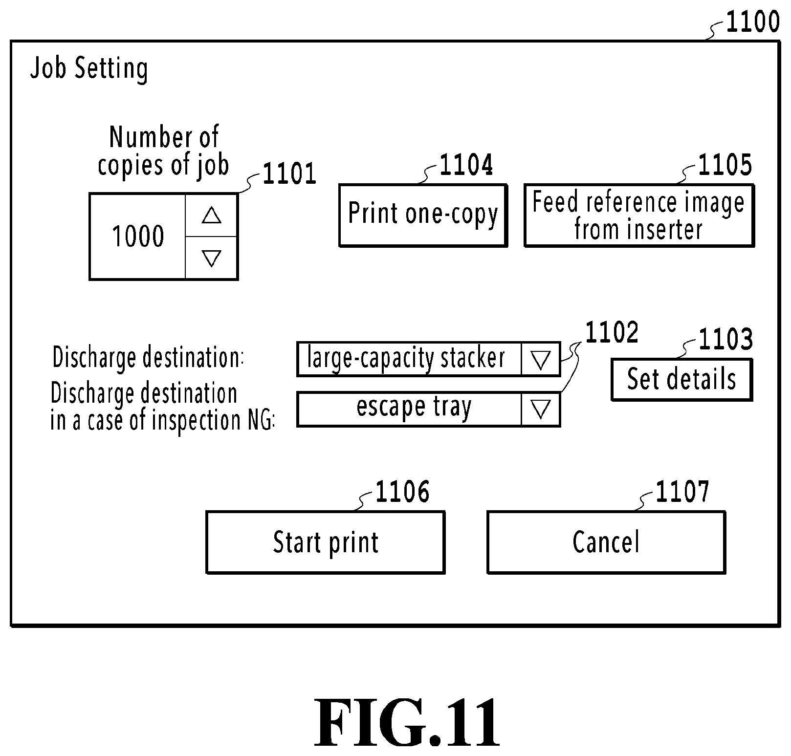 Patent US12147183 Figure 11 – Printing system, with inspection unit, defective print discharge unit, and normal print discharge unit, control method thereof, and storage medium