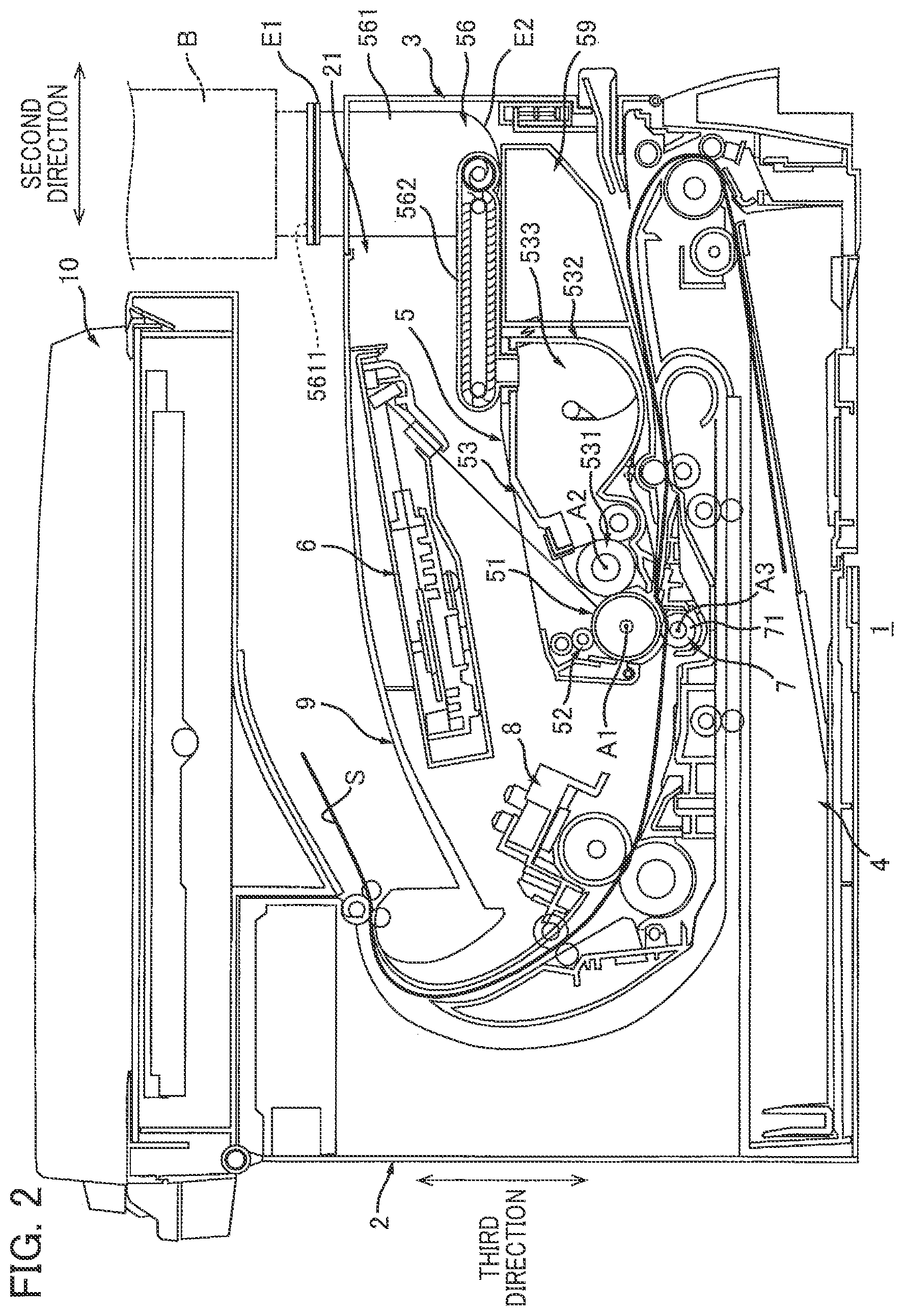 Patent US12147188 Figure 2 – Image forming apparatus including process cartridge provided with toner receiving part for receiving toner