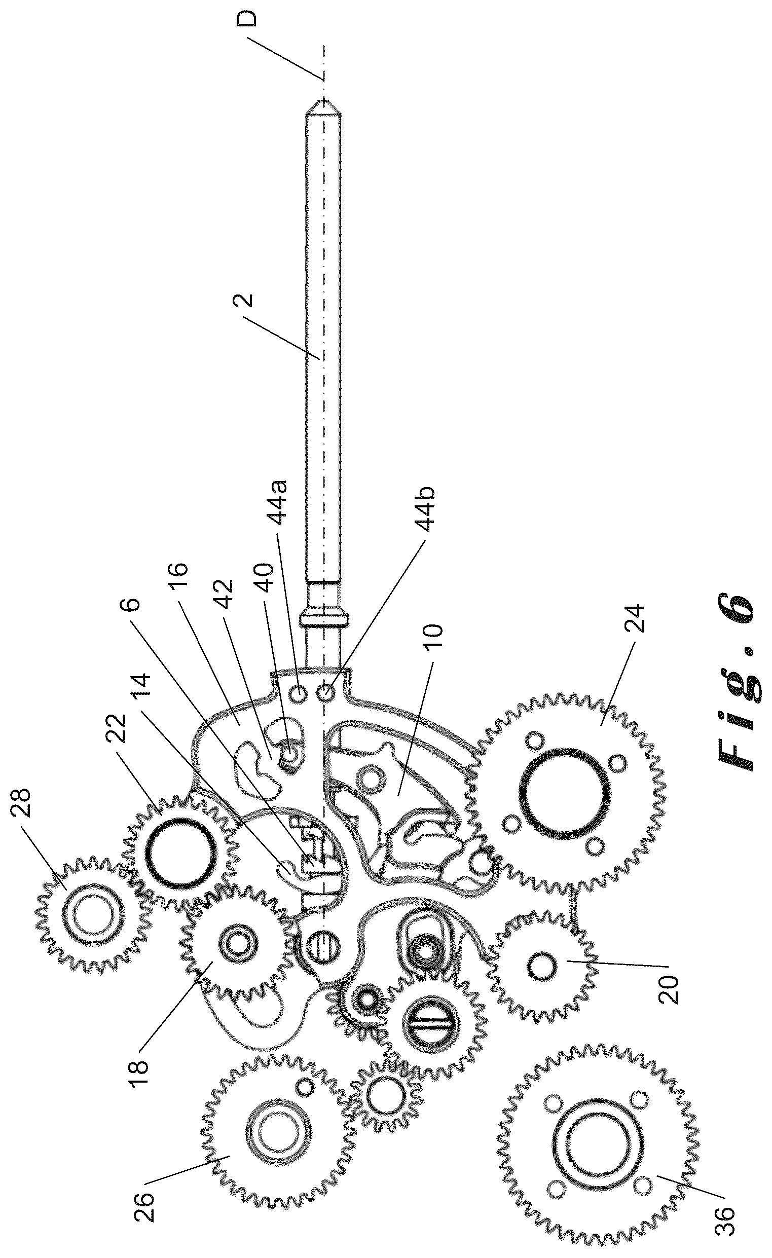 Patent US12147196 Figure 6 – Selection and actuation device for a plurality of functions of a watch movement