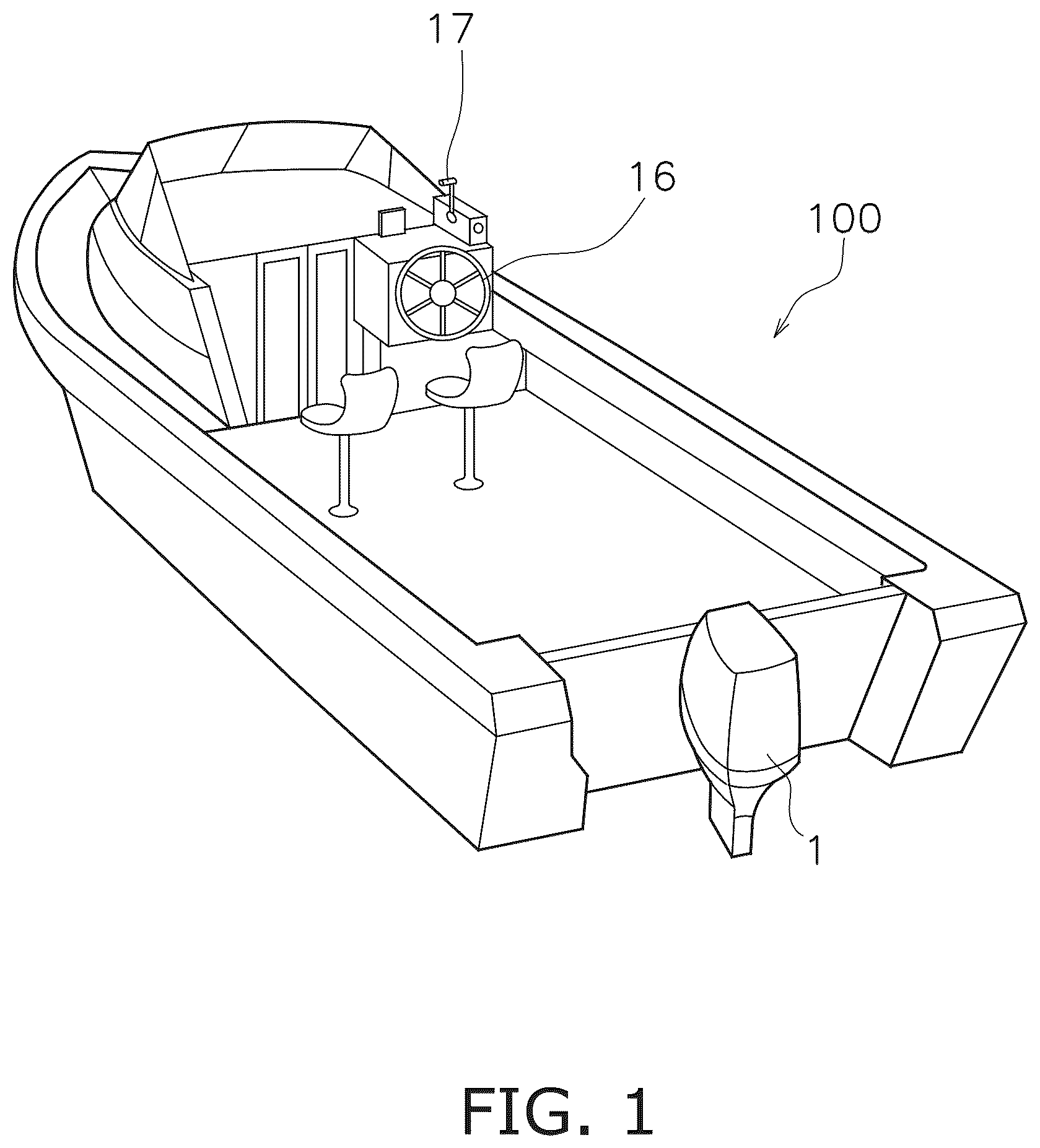 Patent US12147246 Figure 1 – System for and method of controlling behavior of watercraft