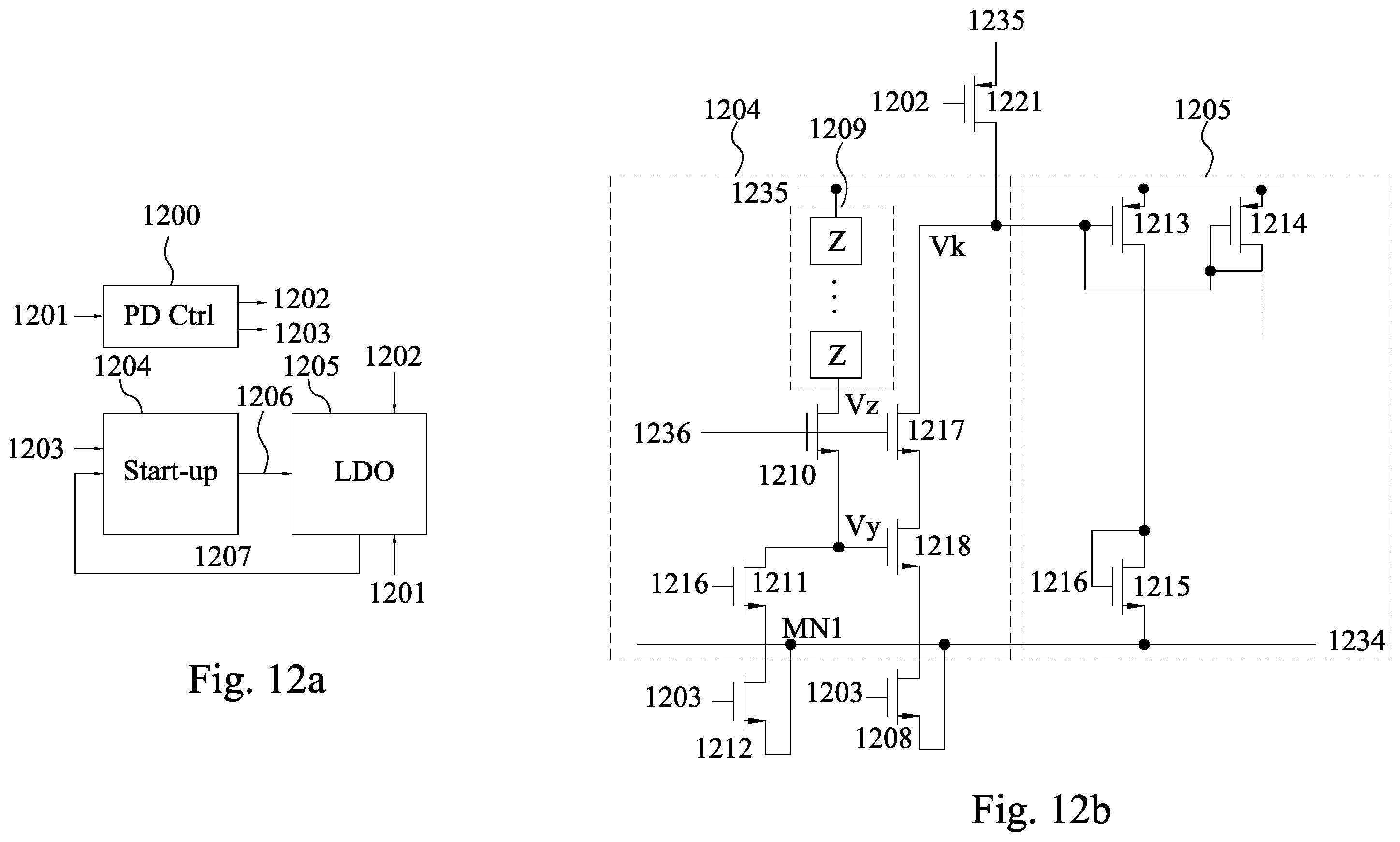Patent US12147255 Figure 12 – LDO/band gap reference circuit