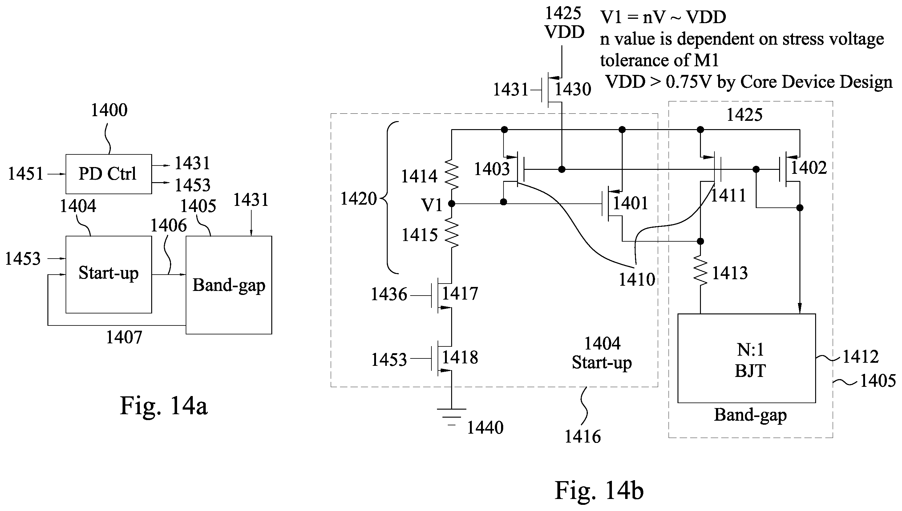 Patent US12147255 Figure 14 – LDO/band gap reference circuit