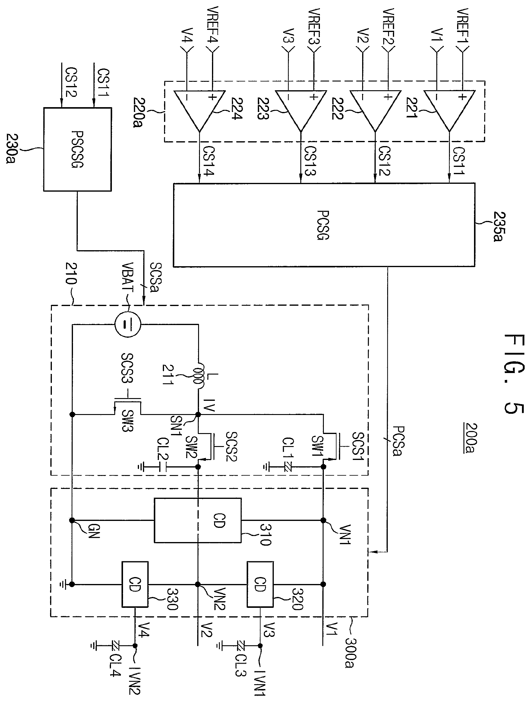 Patent US12147256 Figure 7 – Voltage dividing capacitor circuits, supply modulators and wireless communication devices