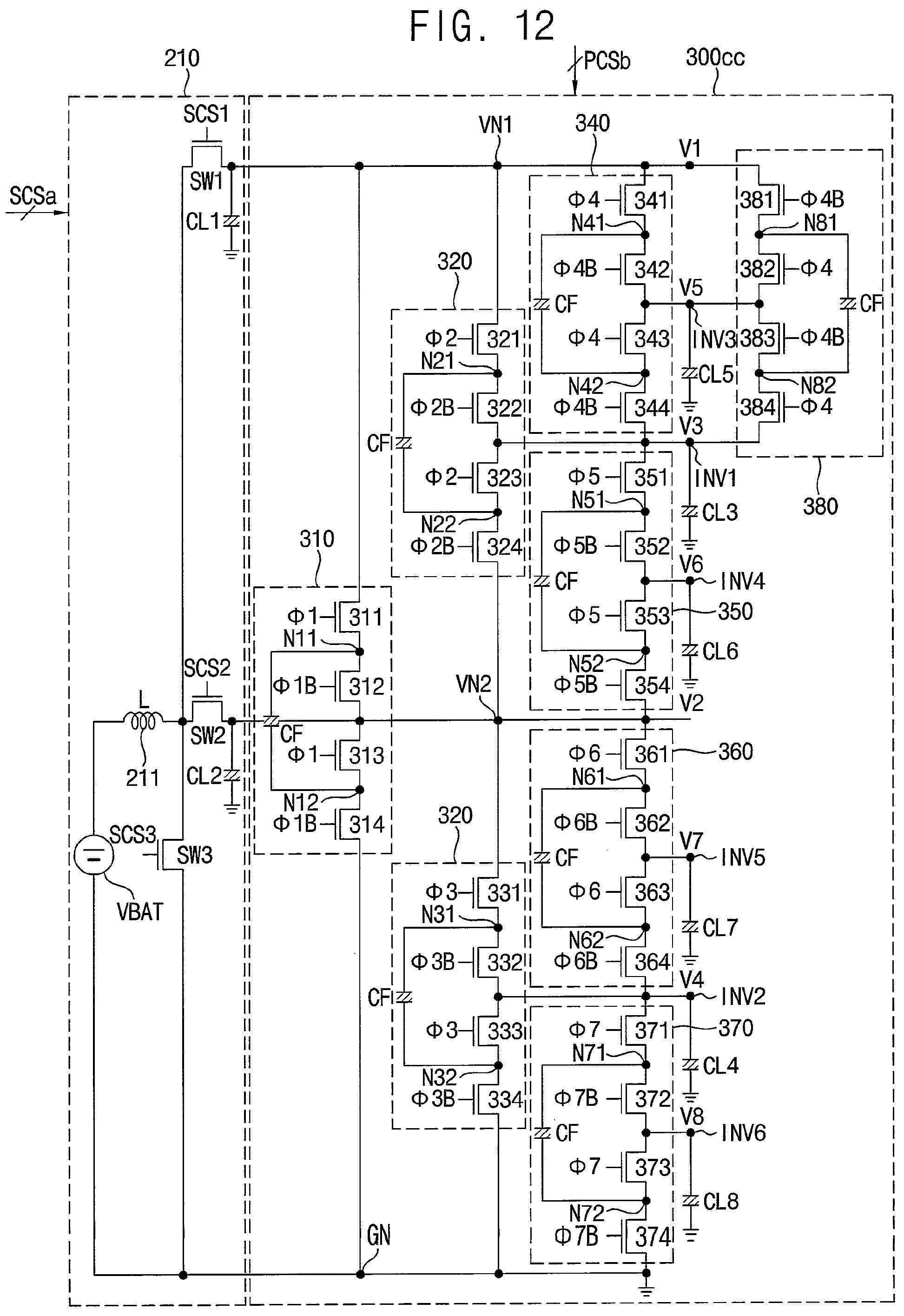 Patent US12147256 Figure 19 – Voltage dividing capacitor circuits, supply modulators and wireless communication devices