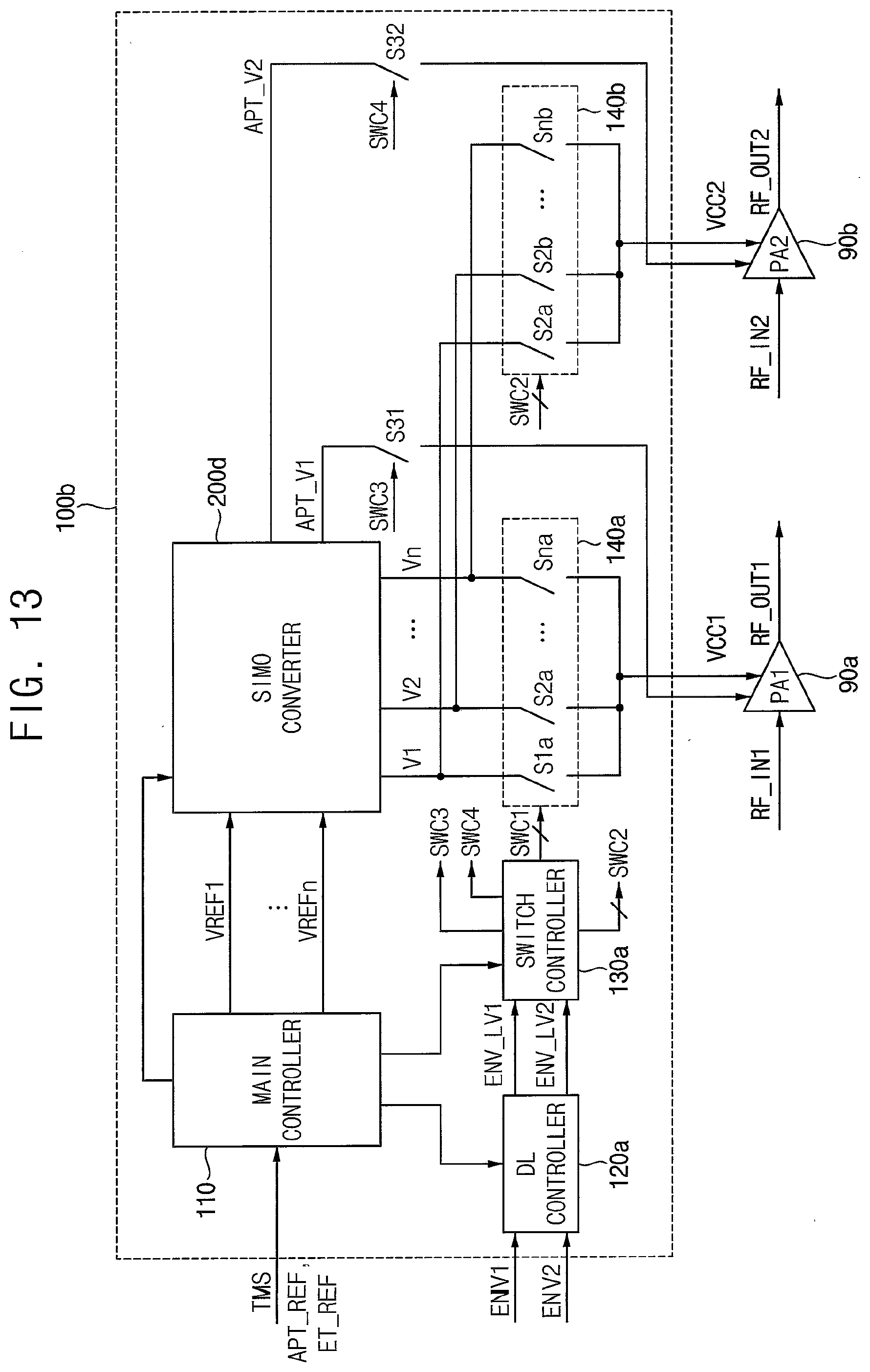 Patent US12147256 Figure 20 – Voltage dividing capacitor circuits, supply modulators and wireless communication devices