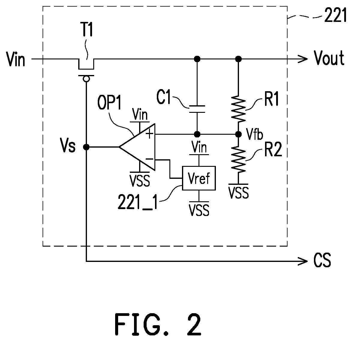Patent US12147257 Figure 2 – Electronic device with voltage regulator for regulating adjustable level of electronic element