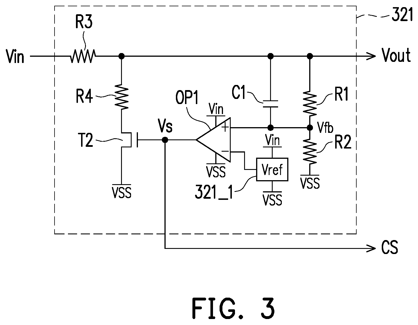 Patent US12147257 Figure 3 – Electronic device with voltage regulator for regulating adjustable level of electronic element