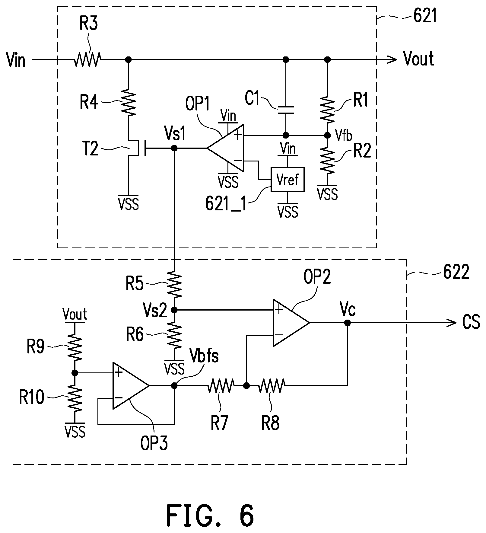 Patent US12147257 Figure 6 – Electronic device with voltage regulator for regulating adjustable level of electronic element