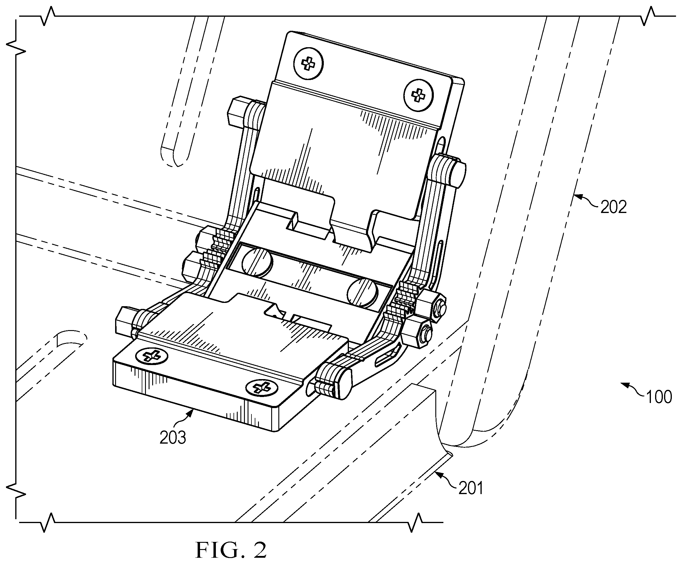 Patent US12147275 Figure 2 – Seamless dual screen hinge