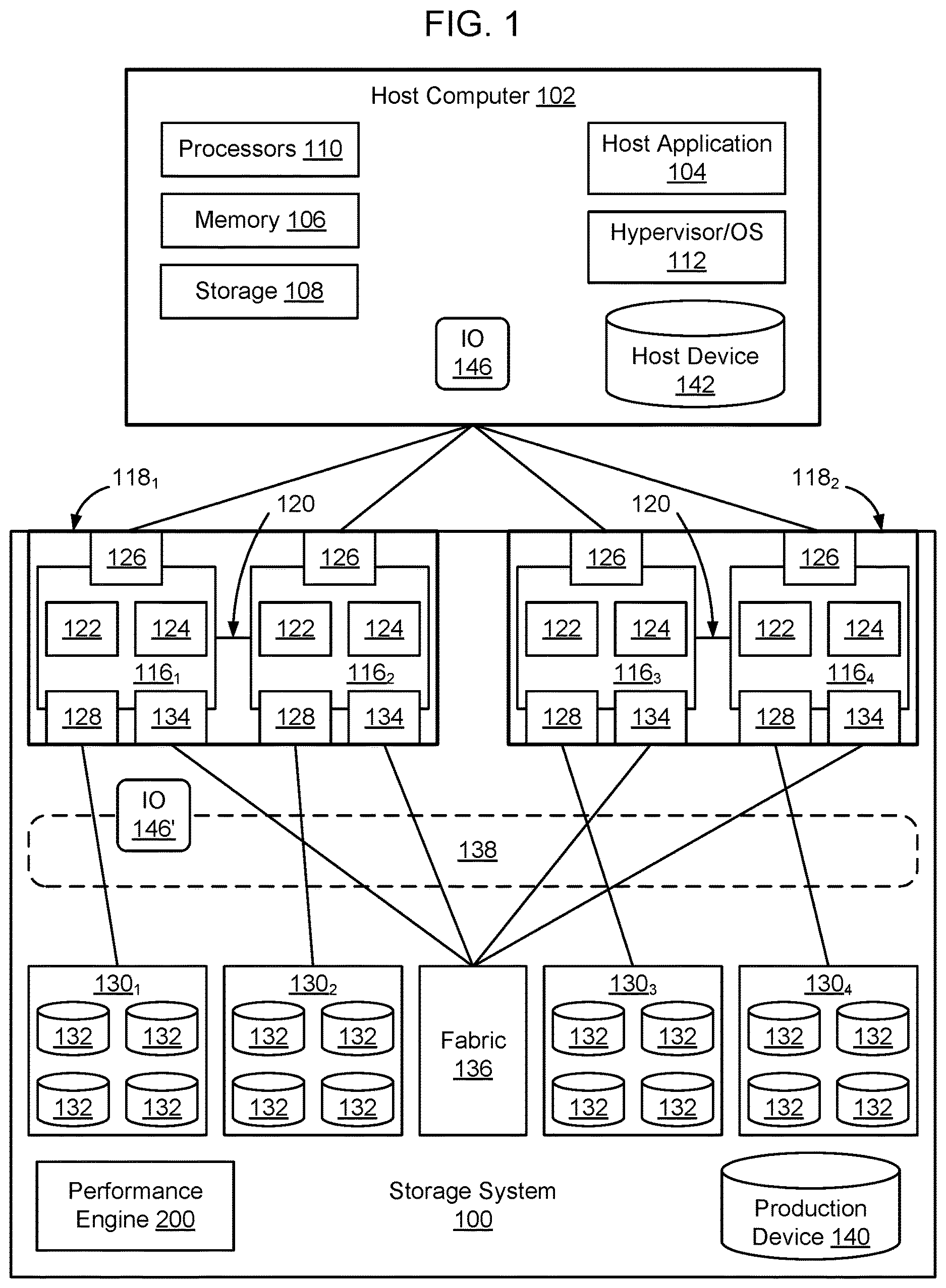 Patent US12147348 — Method and apparatus for cache slot allocation based on data origination location or final data destination location — Figure 1