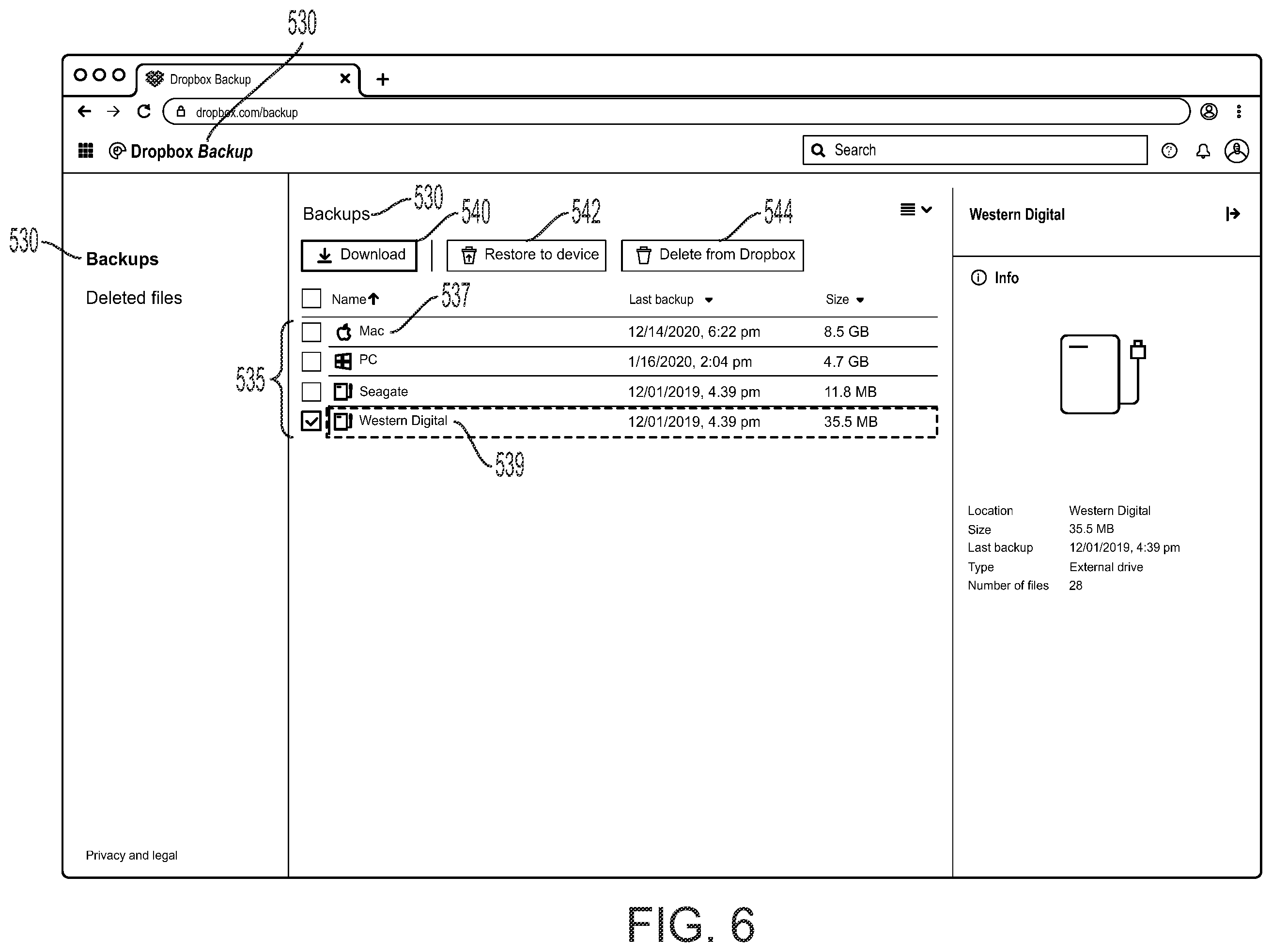 Patent US12147393 Figure 7 – Enabling collaboration on an object from a backup service through integration with an object synchronization service