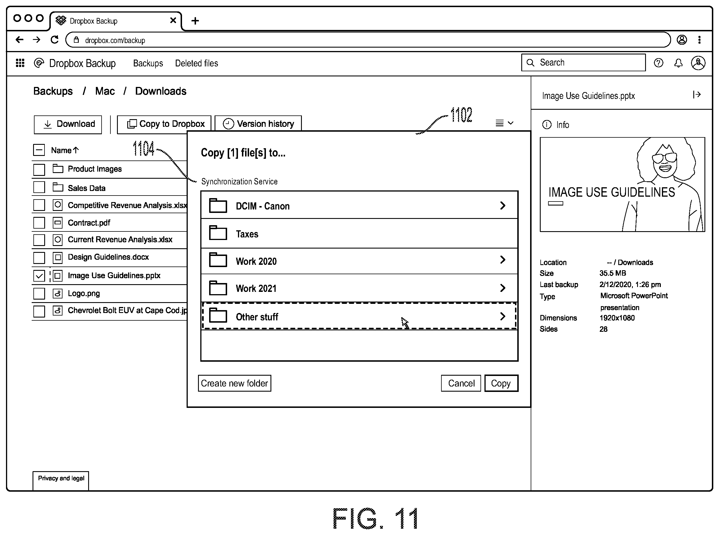 Patent US12147393 Figure 13 – Enabling collaboration on an object from a backup service through integration with an object synchronization service