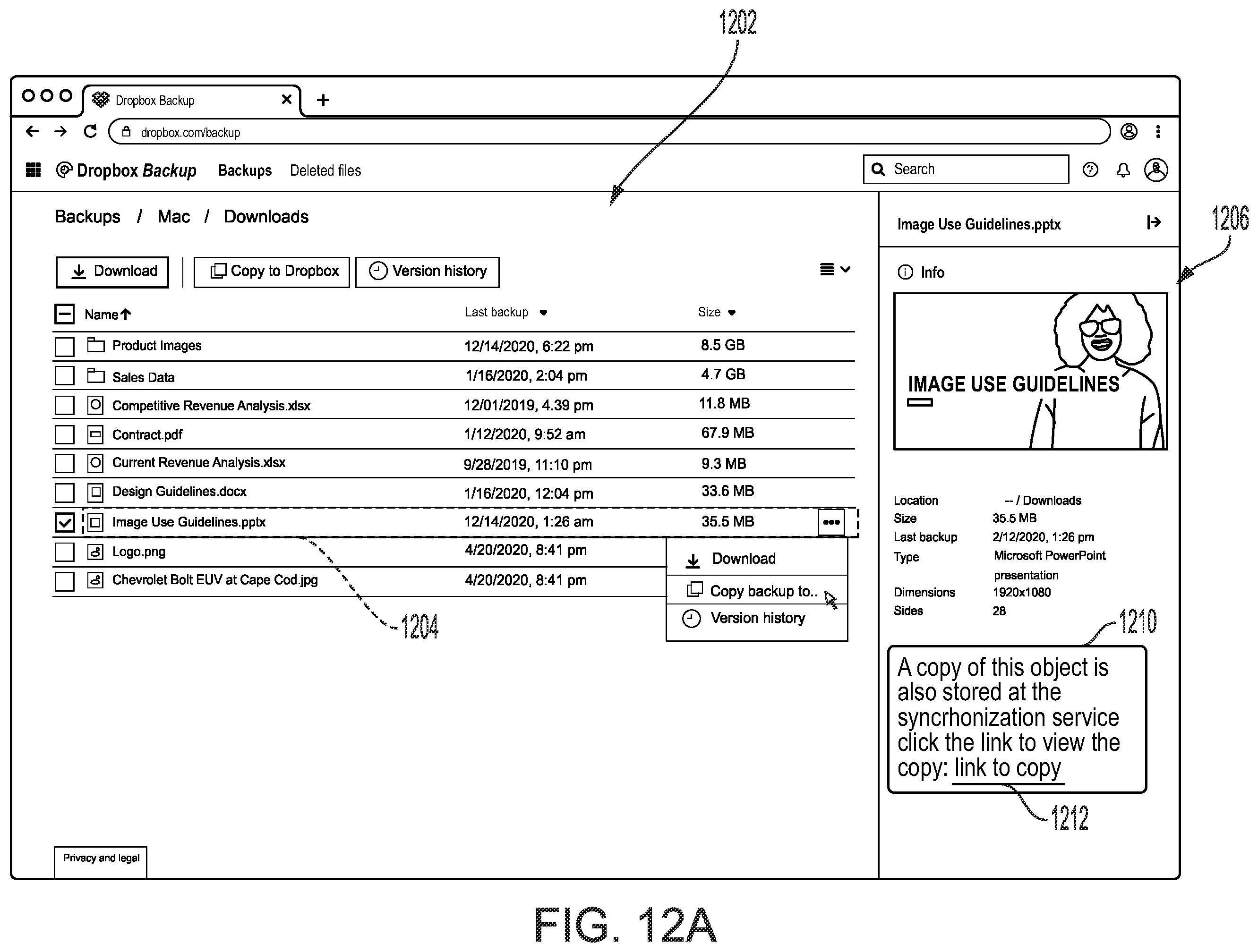 Patent US12147393 Figure 14 – Enabling collaboration on an object from a backup service through integration with an object synchronization service