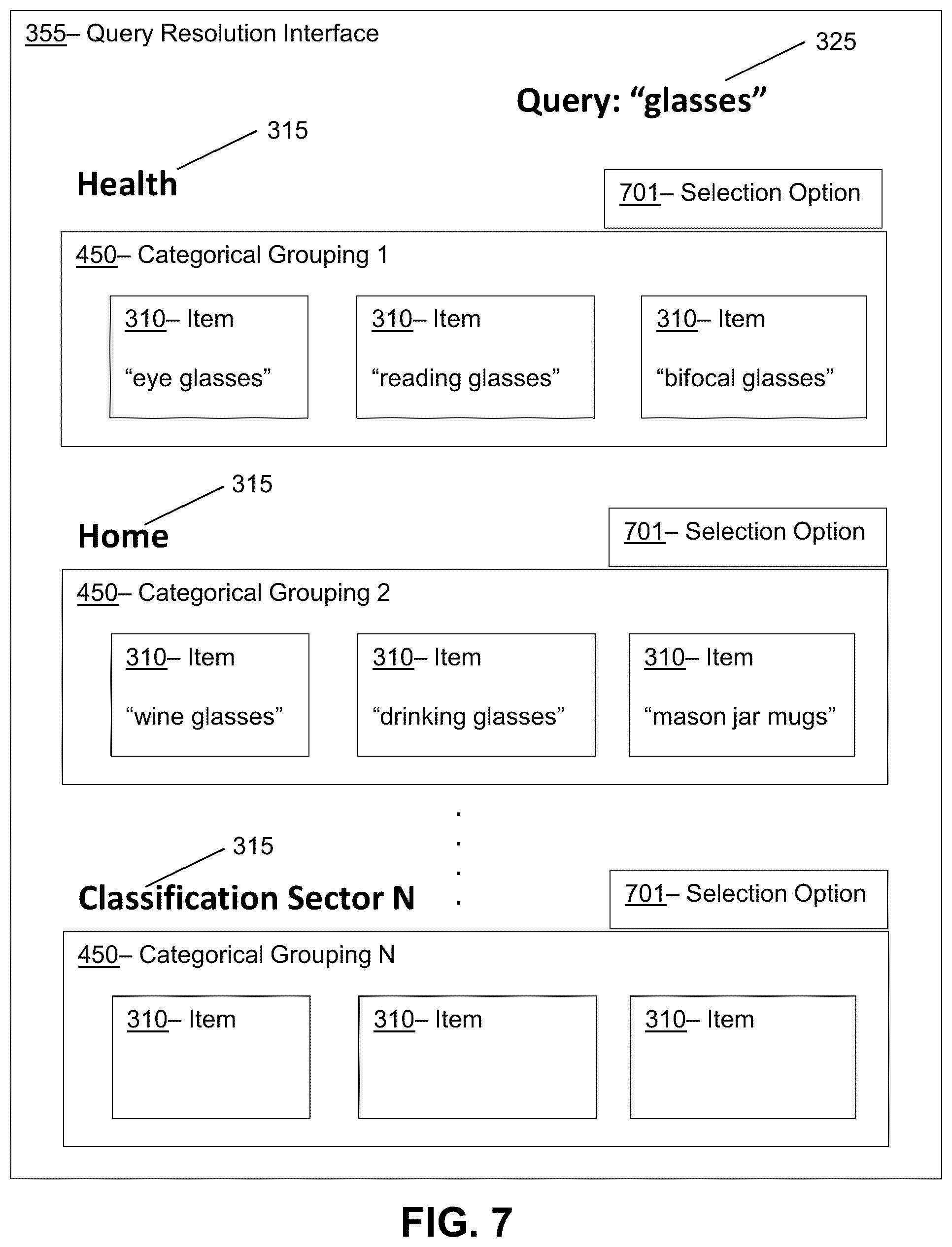Patent US12147420 Figure 7 – Systems and methods for detecting and resolving ambiguous search queries