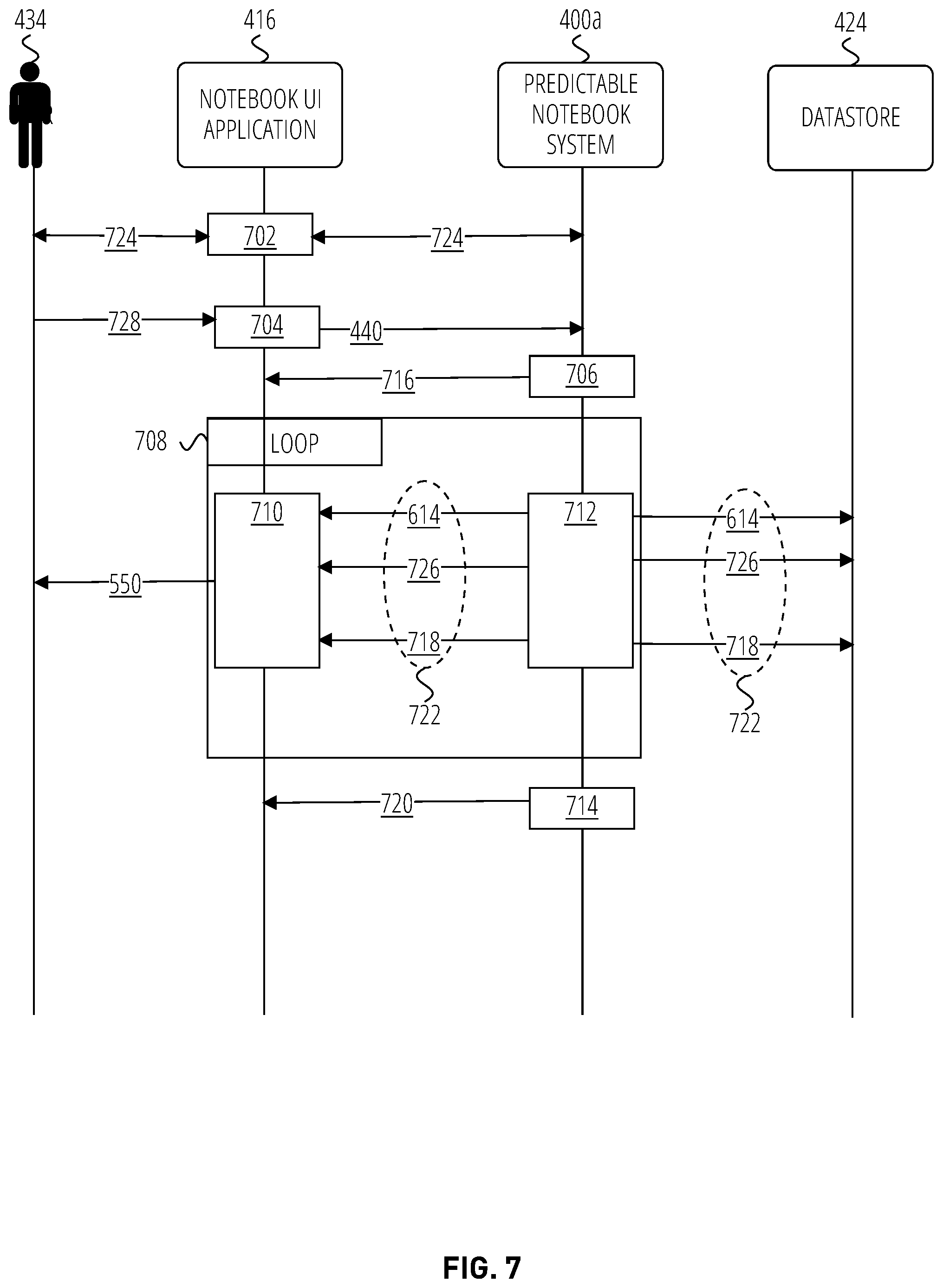 Patent US12147445 Figure 8 – Notebooks with cached results