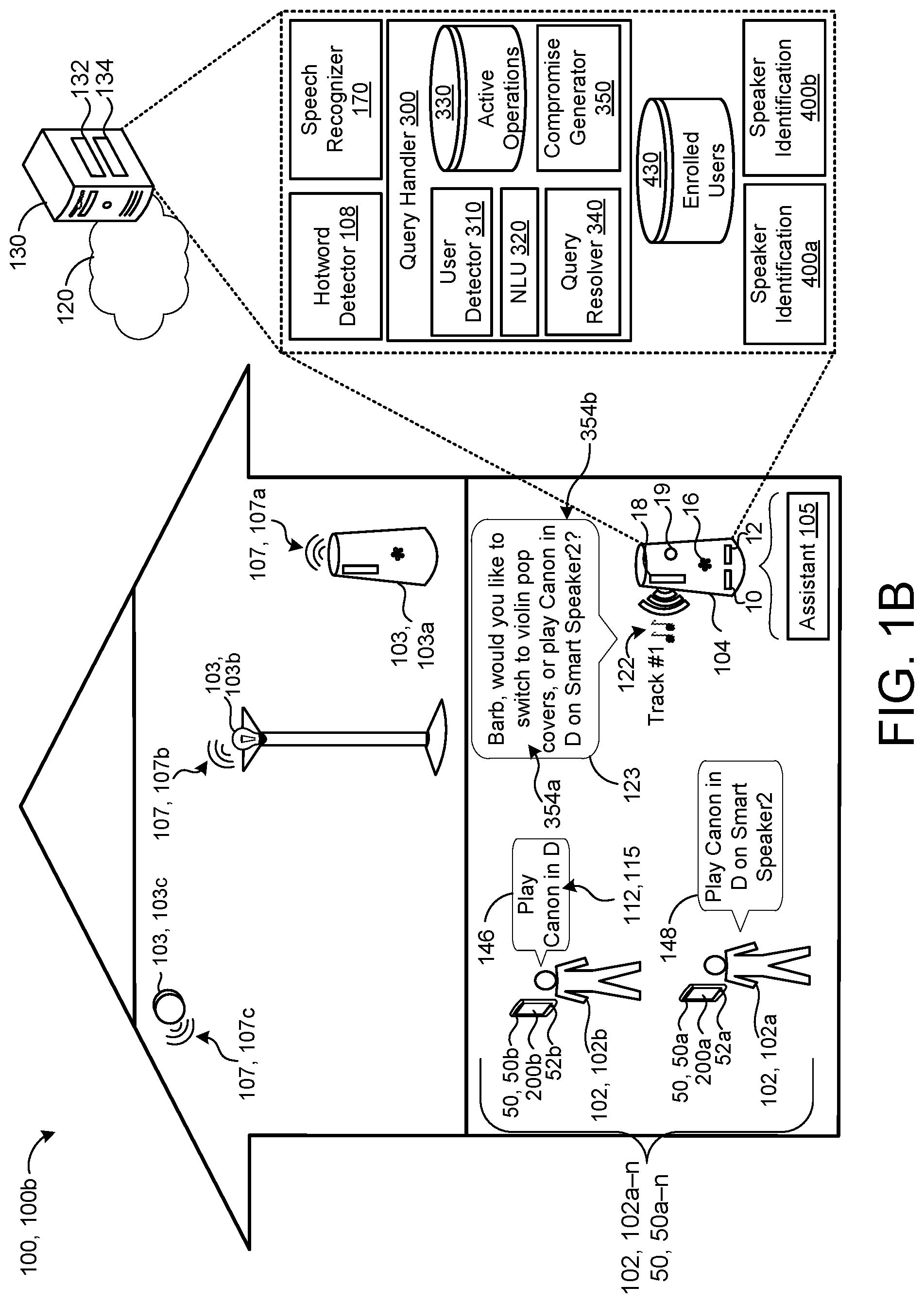 Patent US12147470 Figure 2 – Handling contradictory queries on a shared device