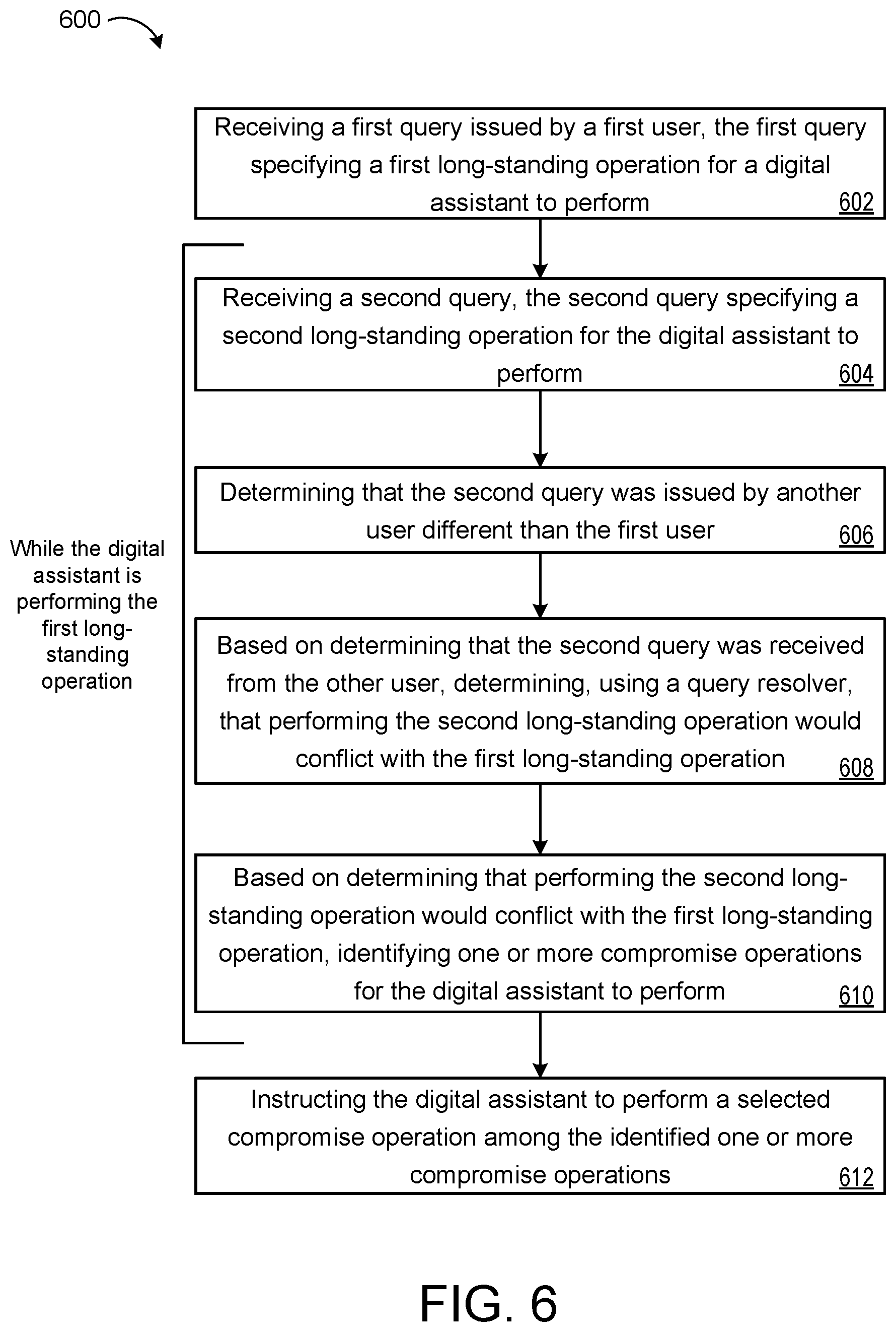 Patent US12147470 Figure 10 – Handling contradictory queries on a shared device