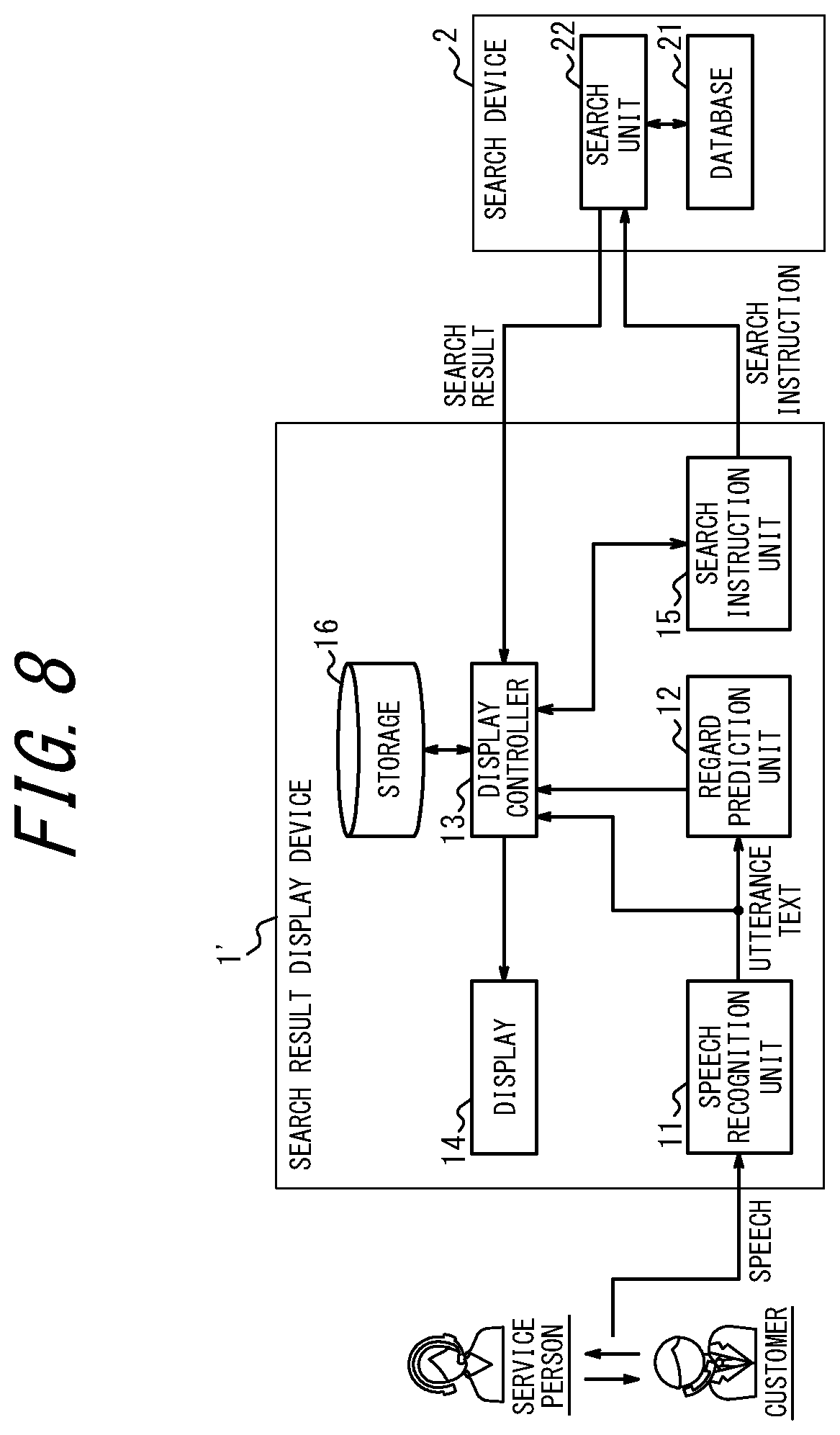 Patent US12147477 Figure 8 – Search result display device, search result display method, and non-transitory computer readable recording medium