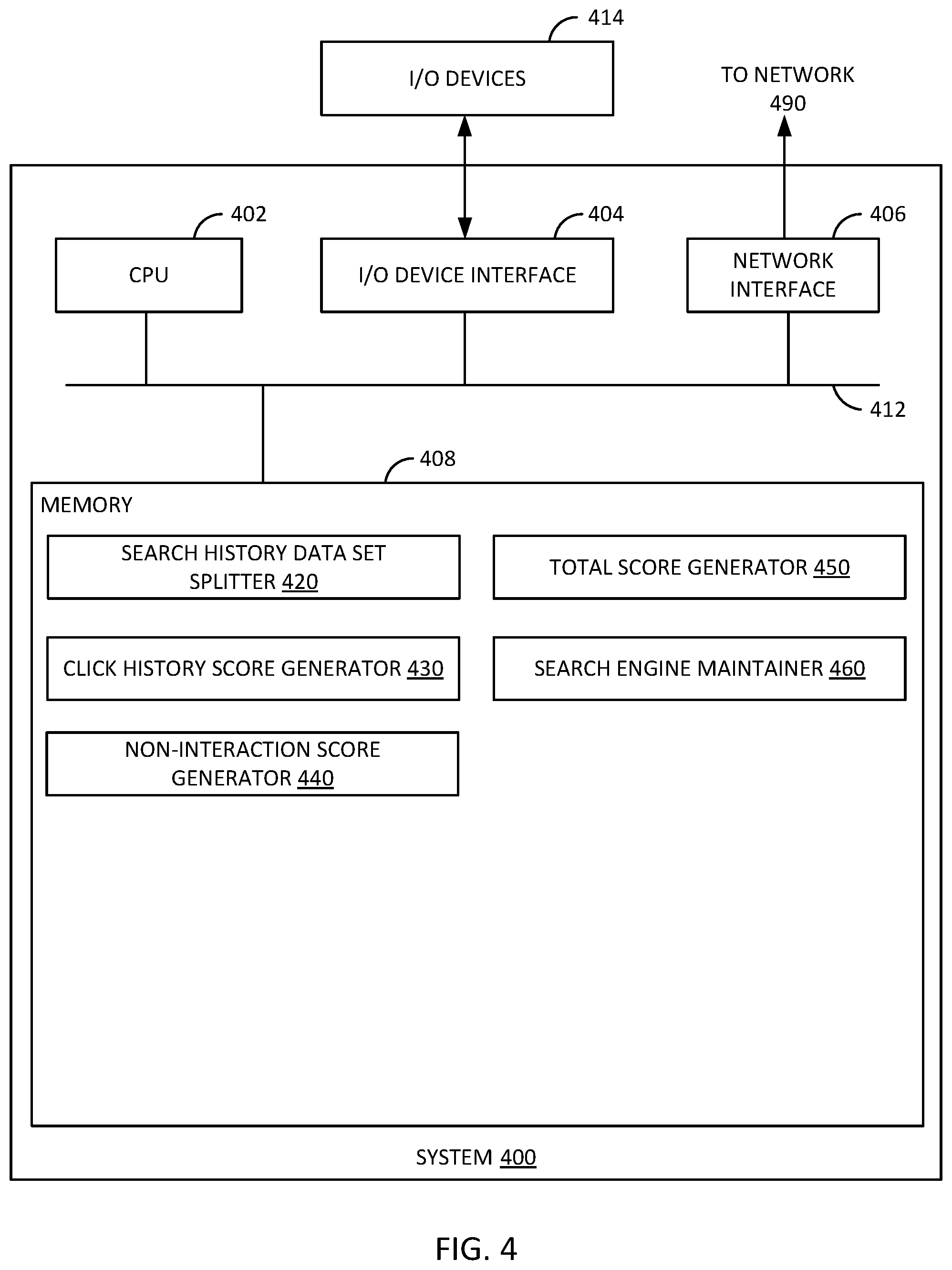 Patent US12147485 Figure 4 – Managing search engines based on search perform metrics