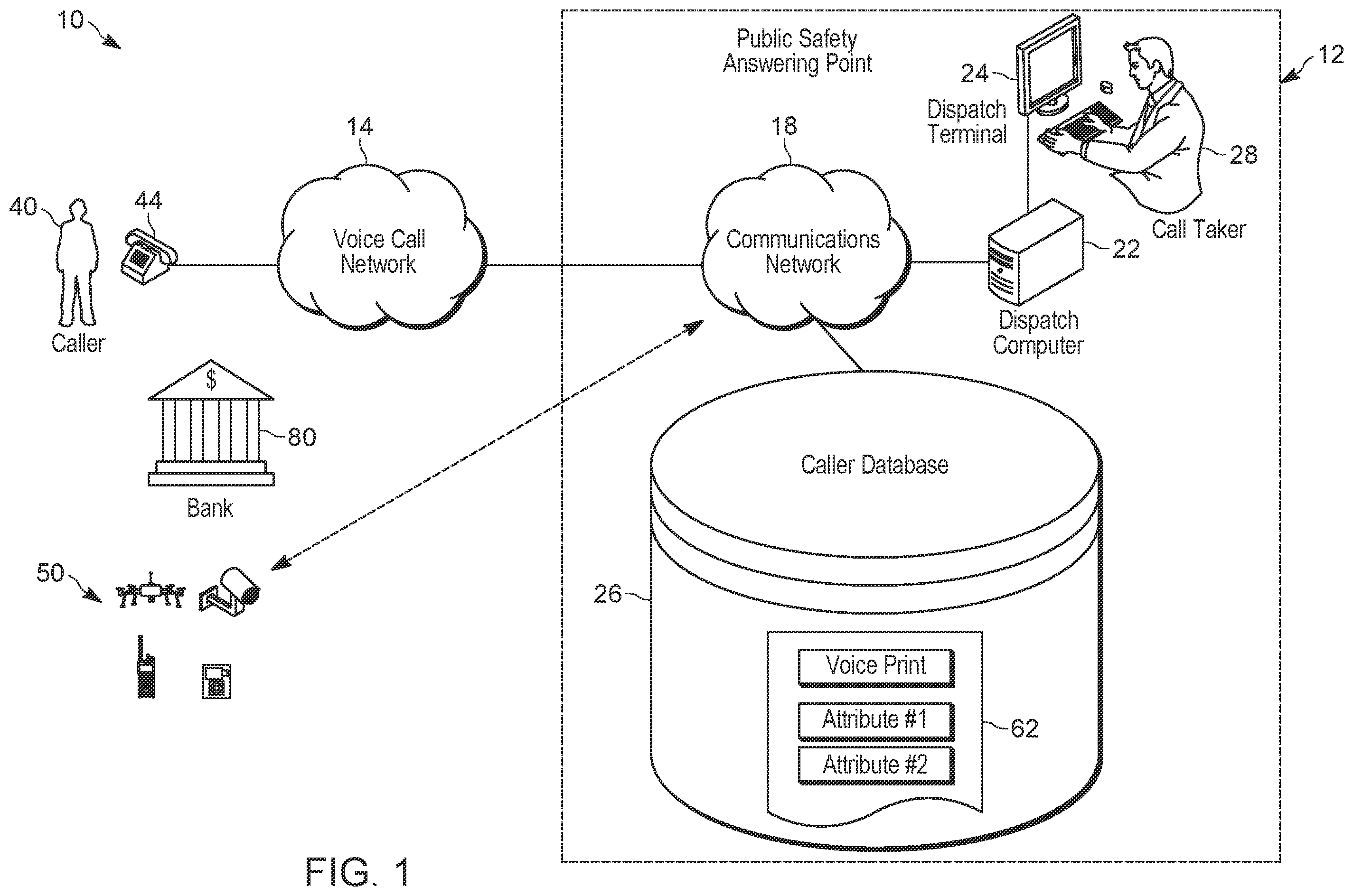 Patent US12147574 Figure 1 – Anonymizing caller identity based on voice print match