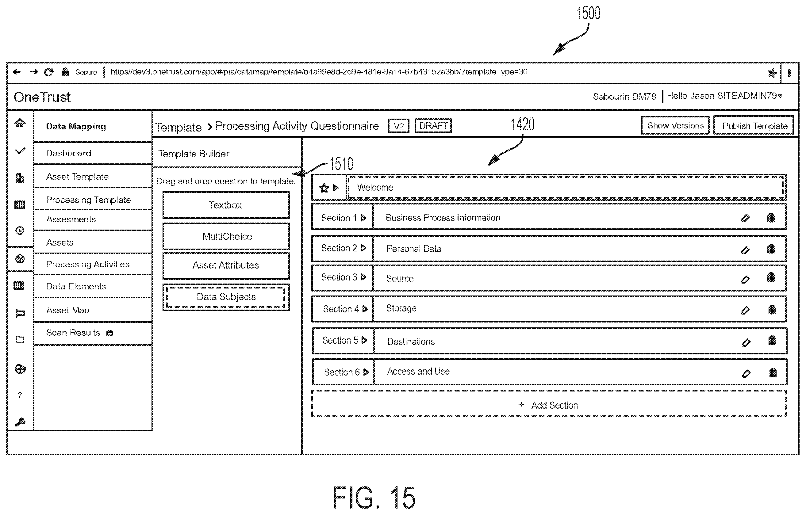 Patent US12147578 Figure 15 – Consent receipt management systems and related methods