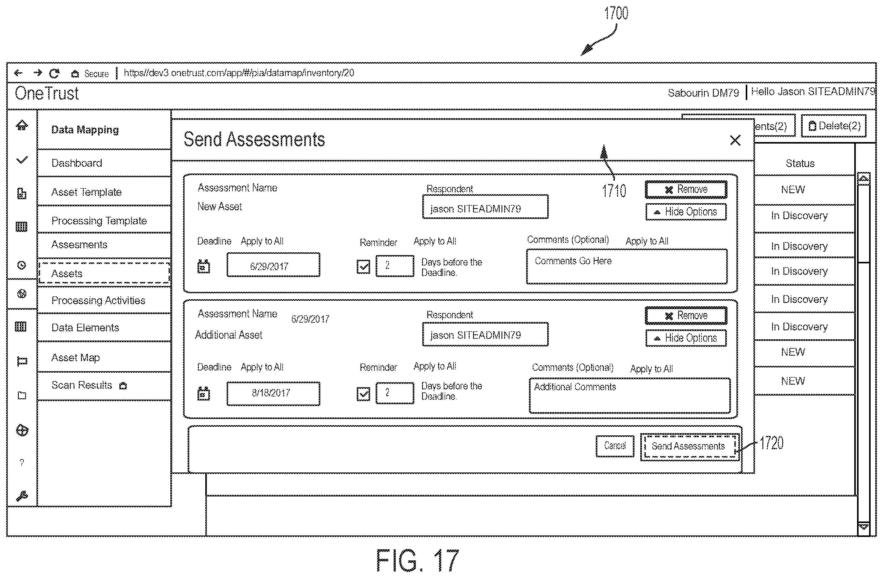 Patent US12147578 Figure 17 – Consent receipt management systems and related methods