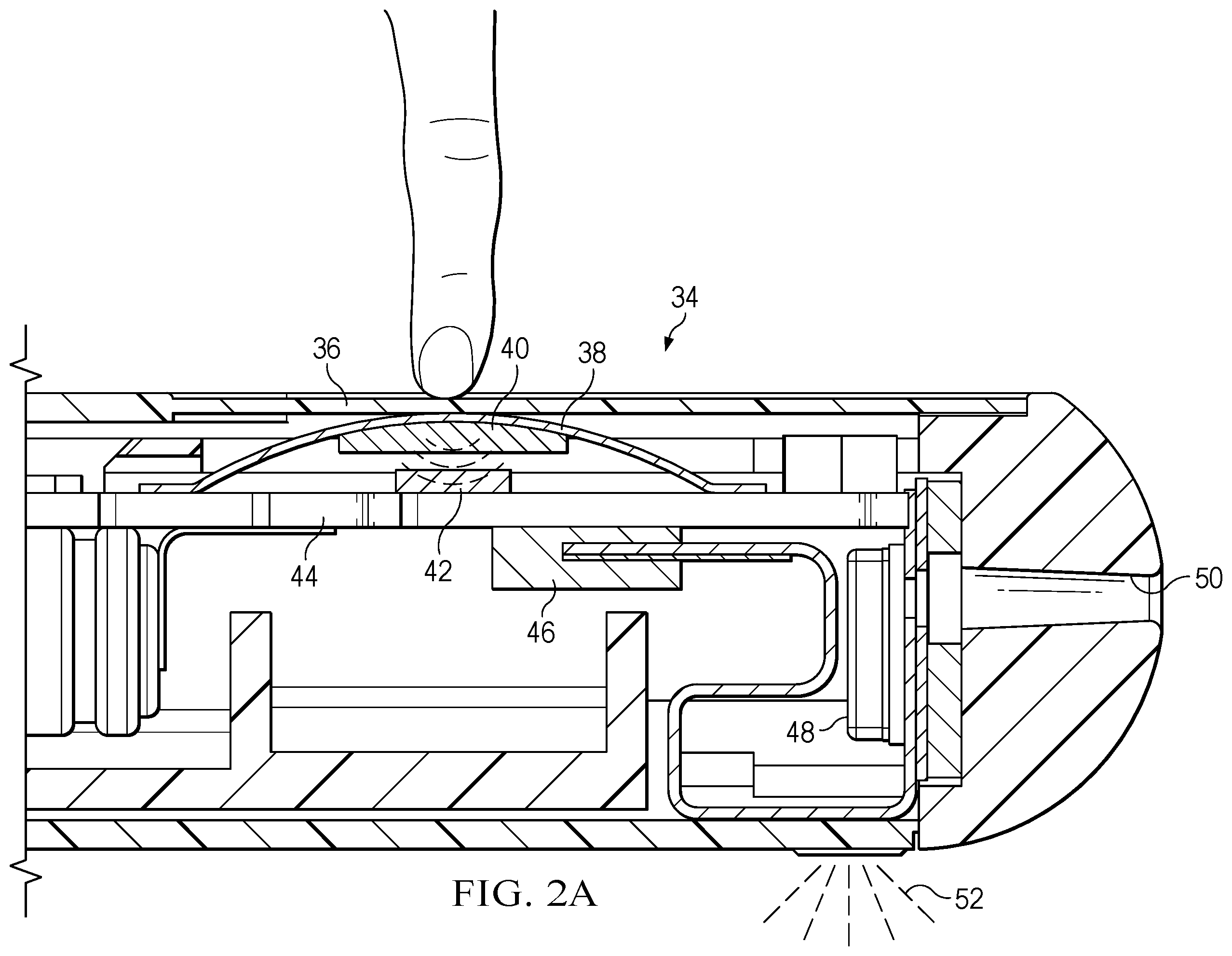 Patent US12147615 Figure 3 – Information handling system stylus body with flexible button actuator