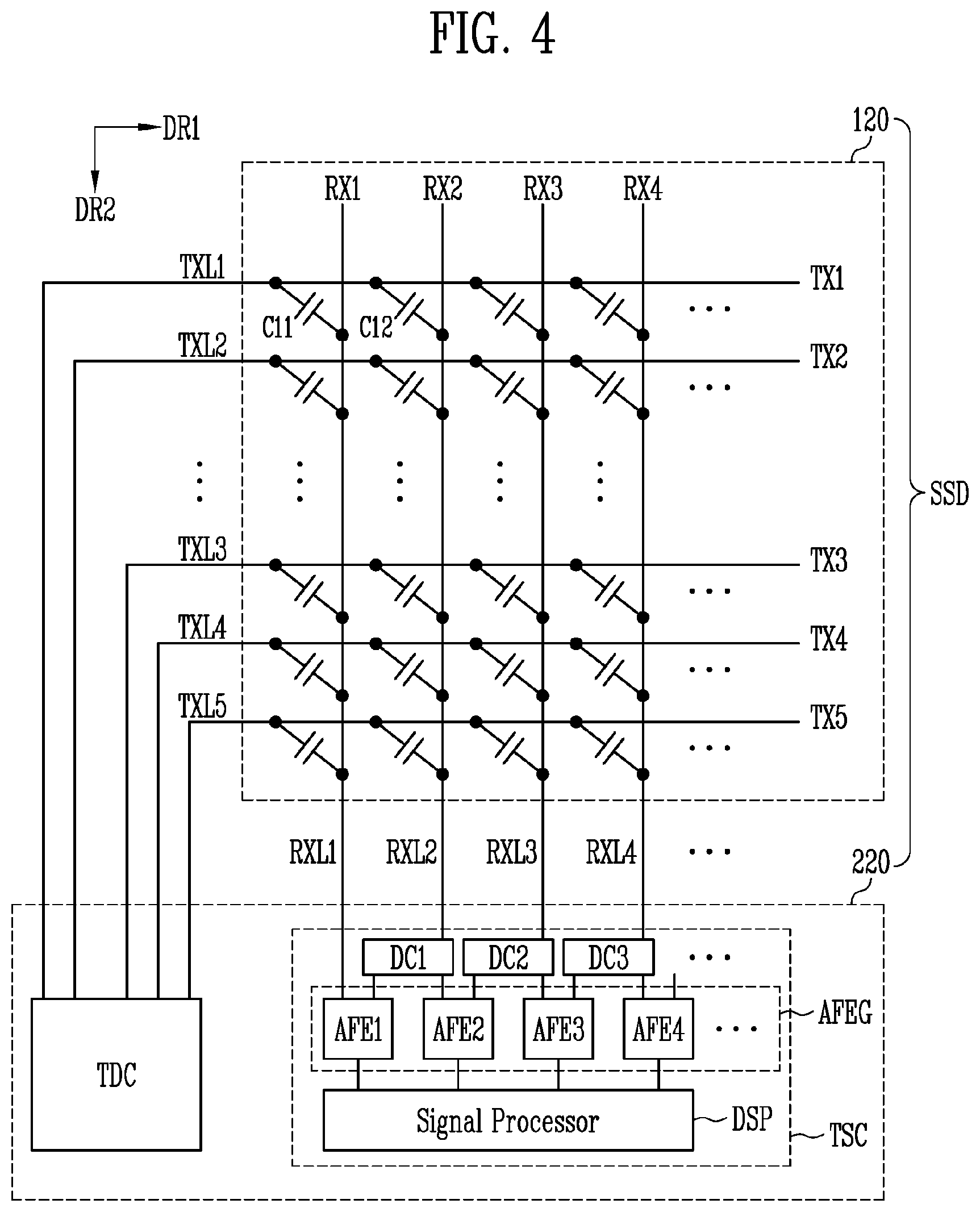 Patent US12147623 Figure 4 – Sensor device and driving method thereof