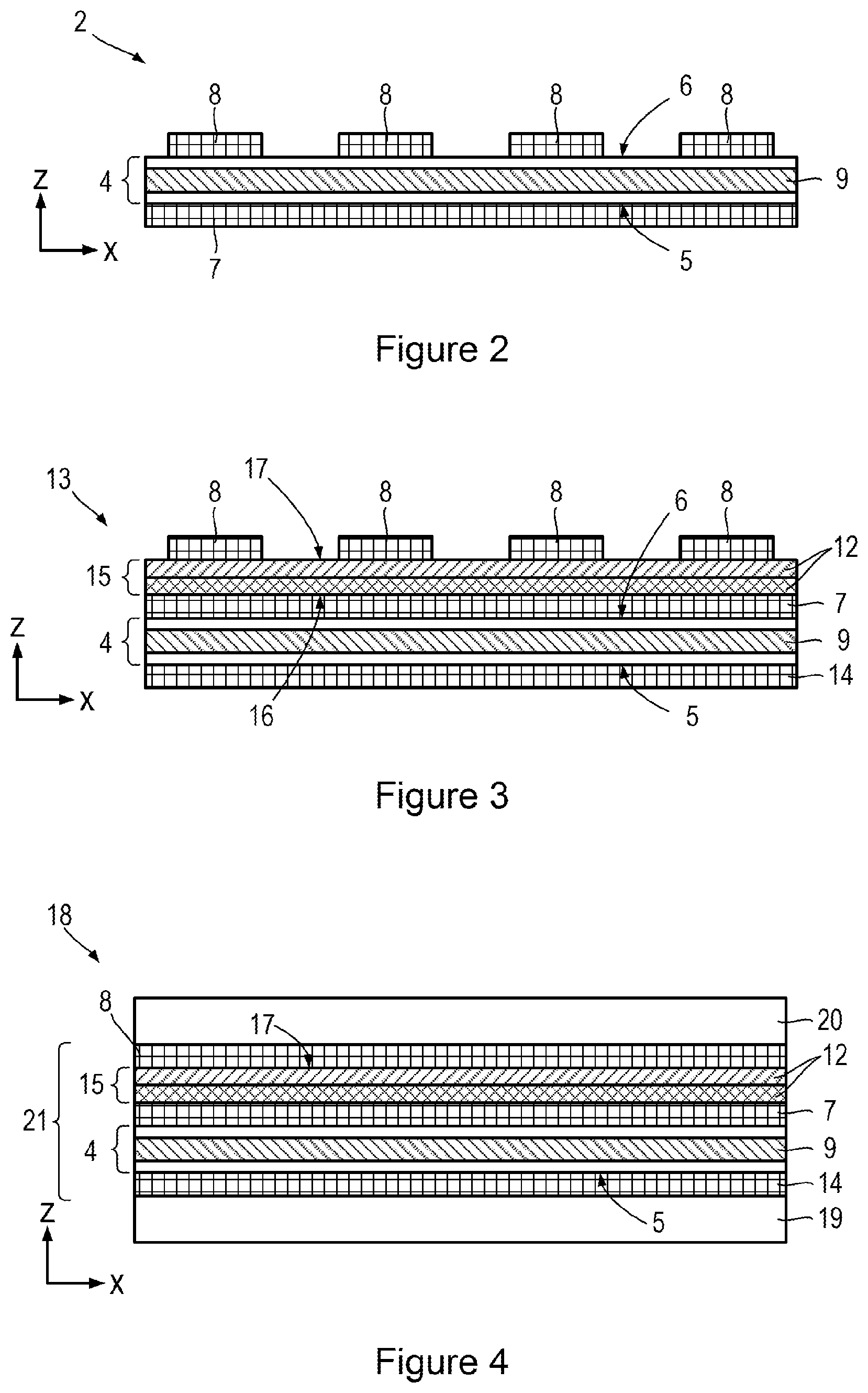 Patent US12147625 Figure 2 – Flexible touch panel with piezoelectric force sensing