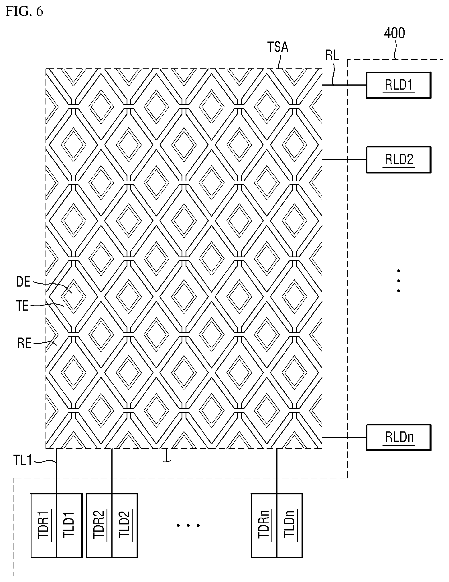 Patent US12147628 Figure 6 – Display device and touch sensing system including the same