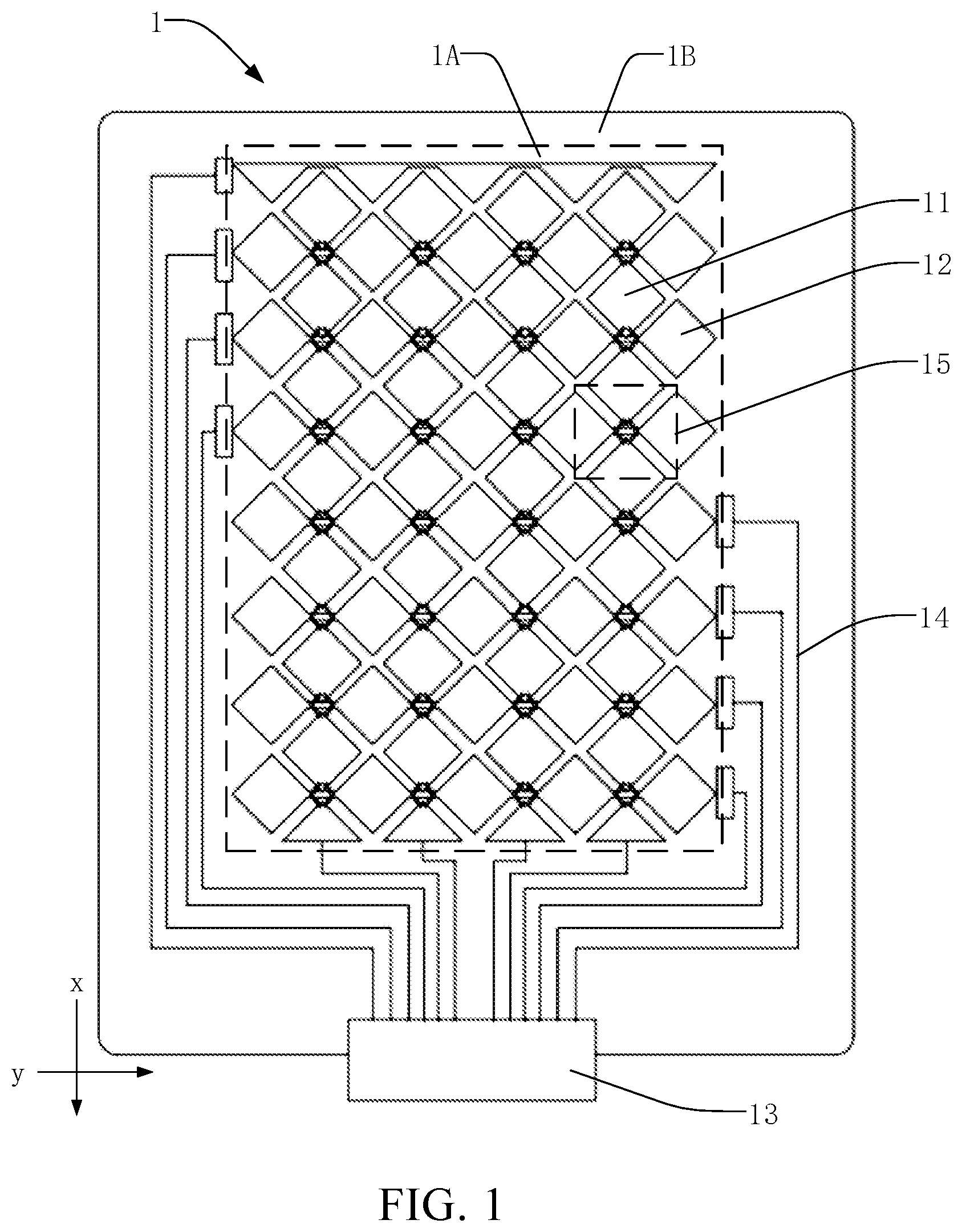 Patent US12147639 Figure 1 – Touch substrate and display panel