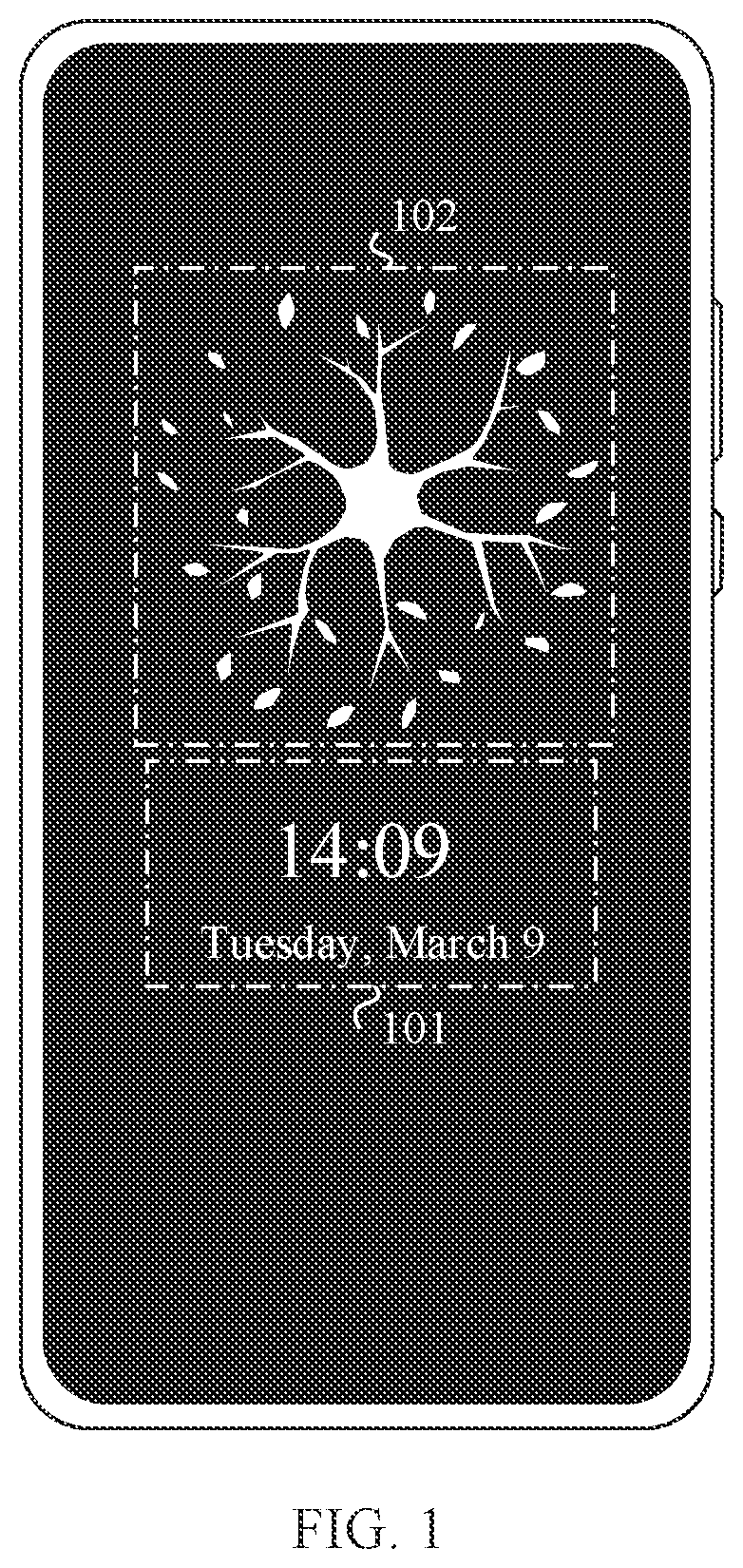 Patent US12147642 Figure 1 – Always on display method and electronic device