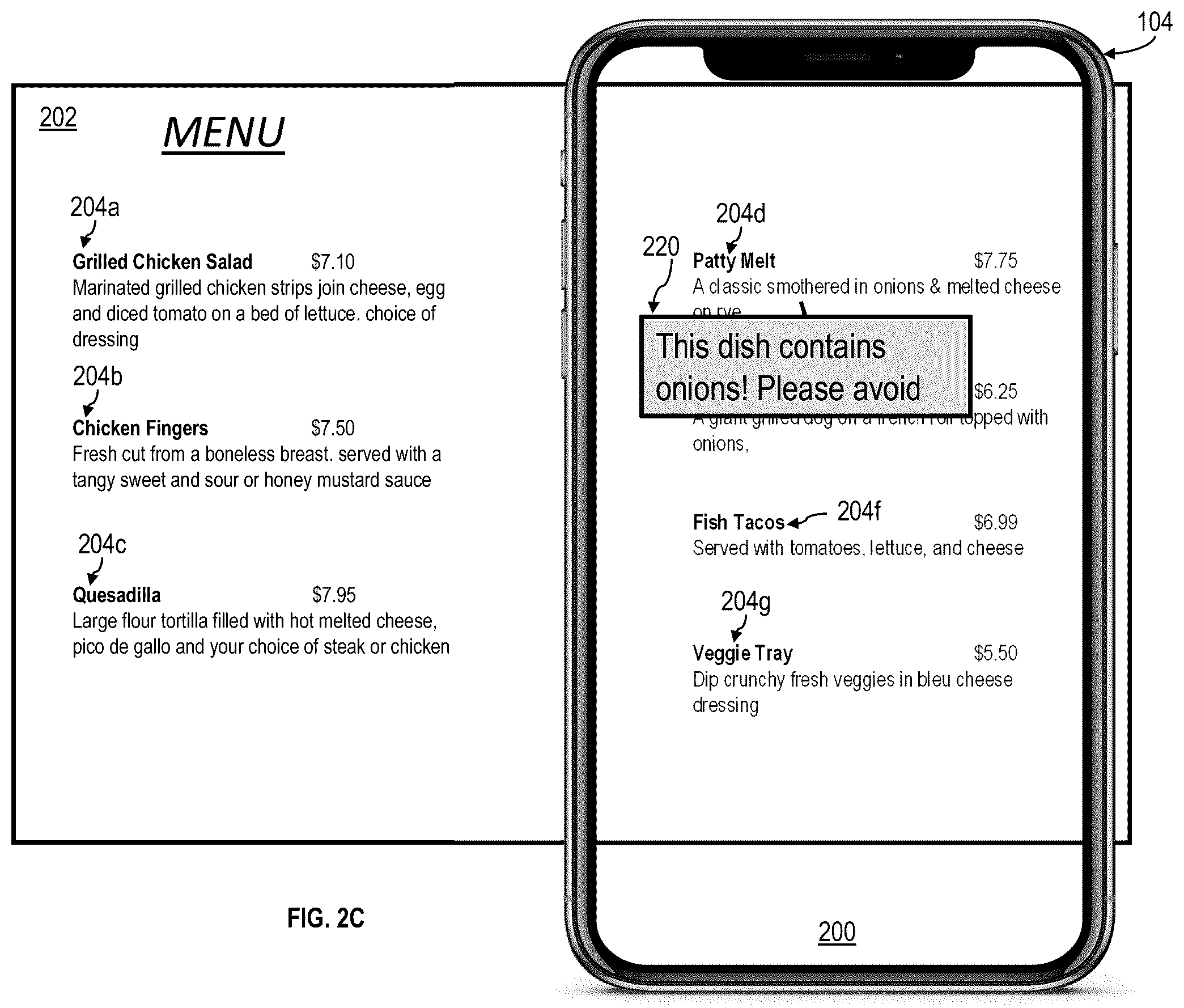 Patent US12147649 Figure 4 – User interface for depicting informational elements for selectable items