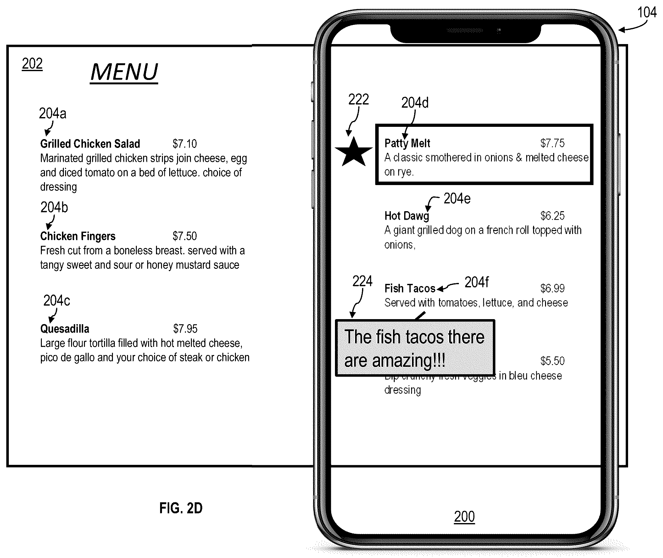 Patent US12147649 Figure 5 – User interface for depicting informational elements for selectable items