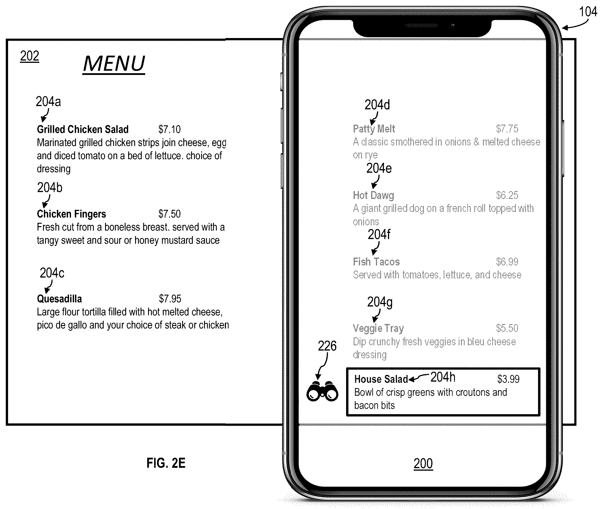 Patent US12147649 Figure 6 – User interface for depicting informational elements for selectable items