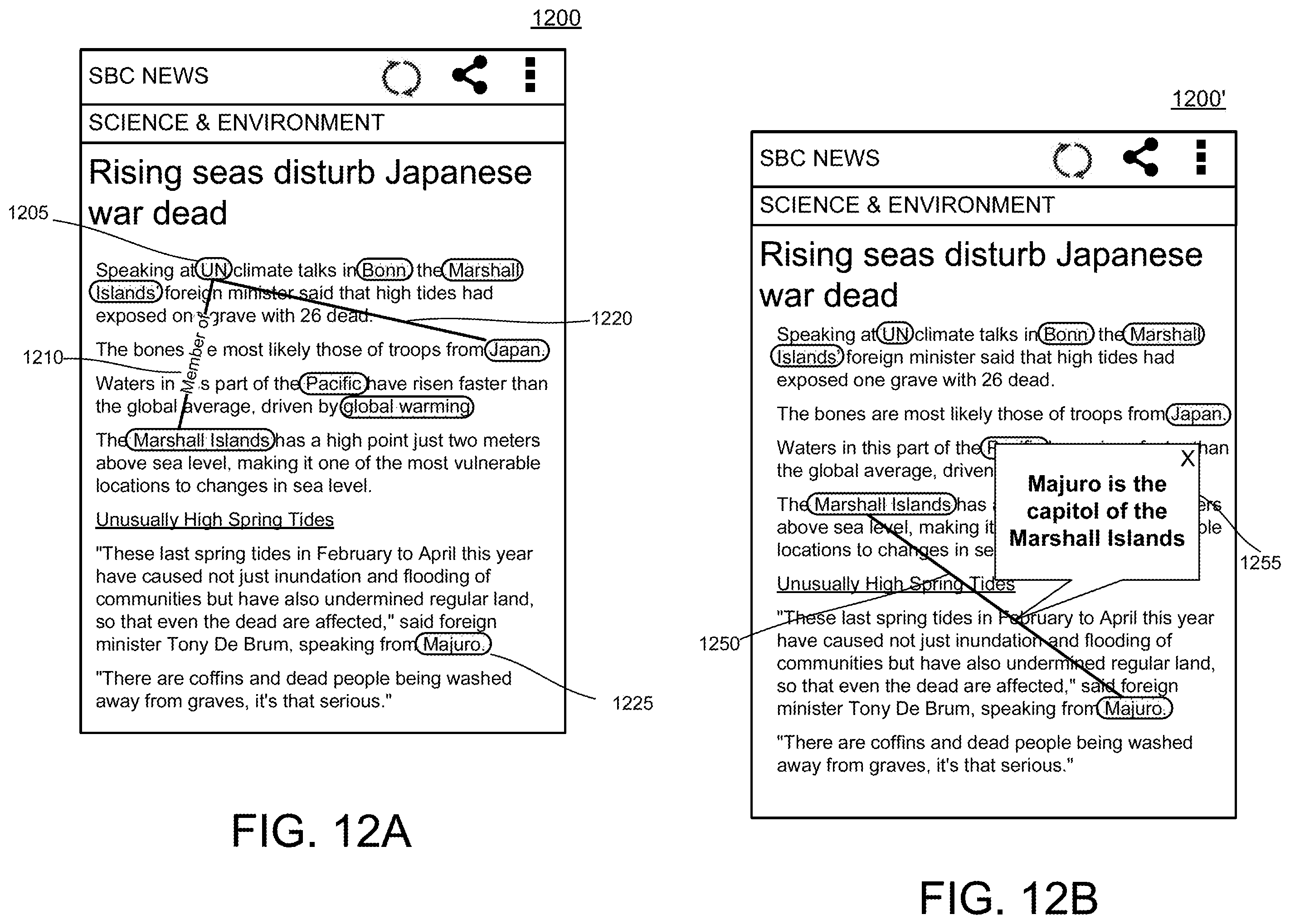 Patent US12147652 Figure 12 – Annotating screen content in a mobile environment