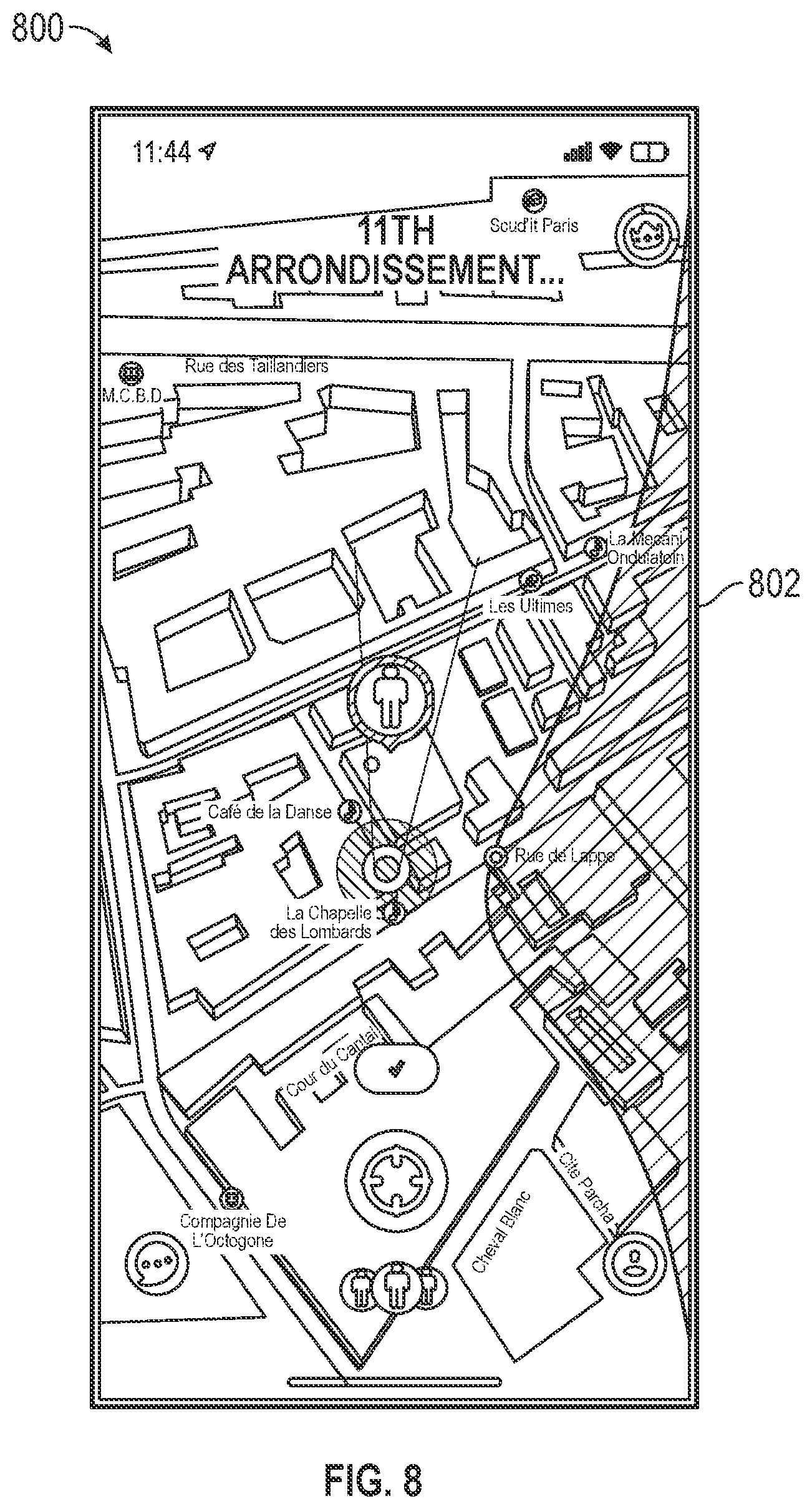 Patent US12147654 Figure 8 – Edge gesture interface with smart interactions