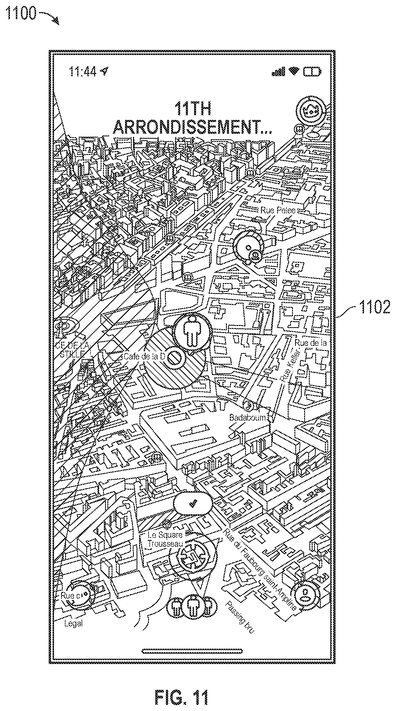 Patent US12147654 Figure 11 – Edge gesture interface with smart interactions