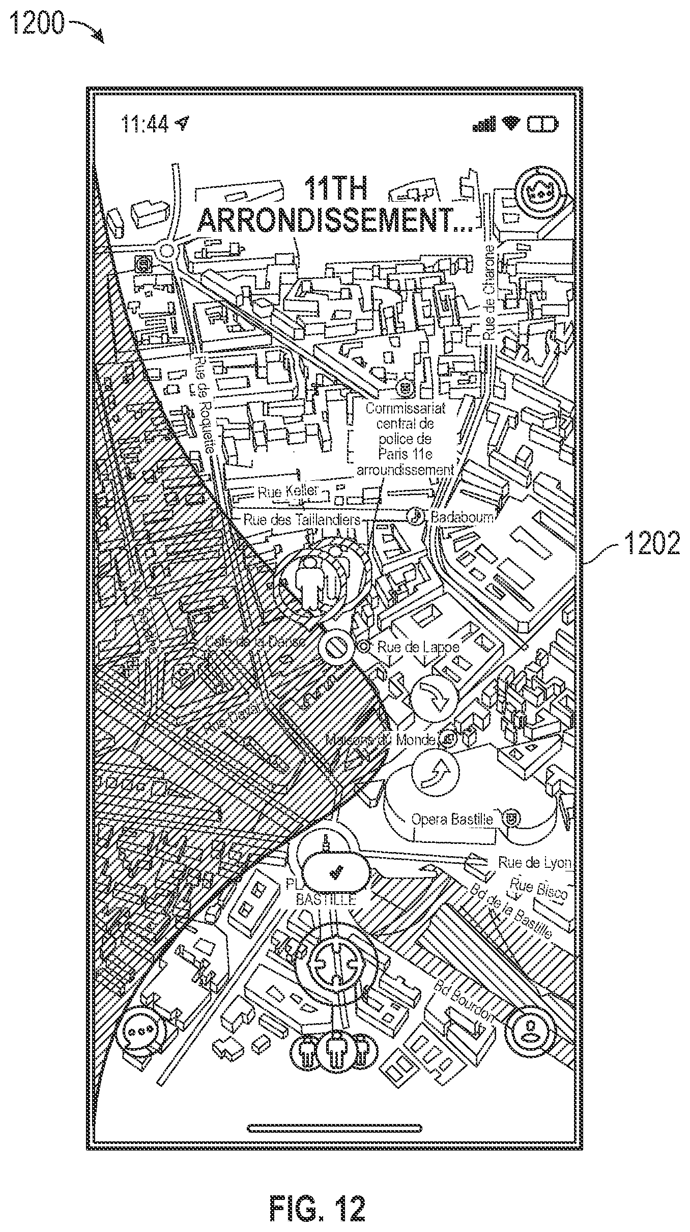 Patent US12147654 Figure 12 – Edge gesture interface with smart interactions