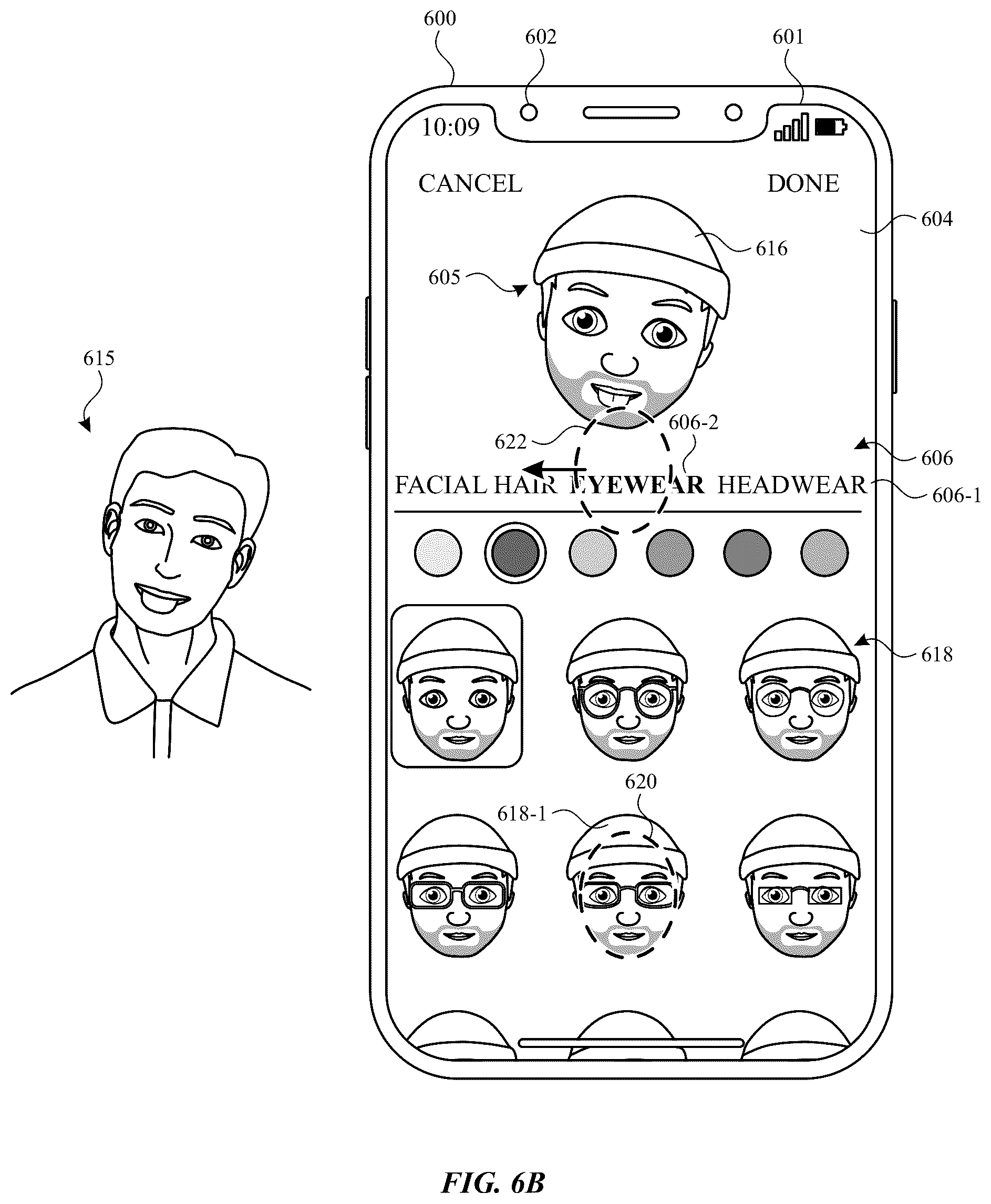 Patent US12147655 Figure 10 – Avatar sticker editor user interfaces