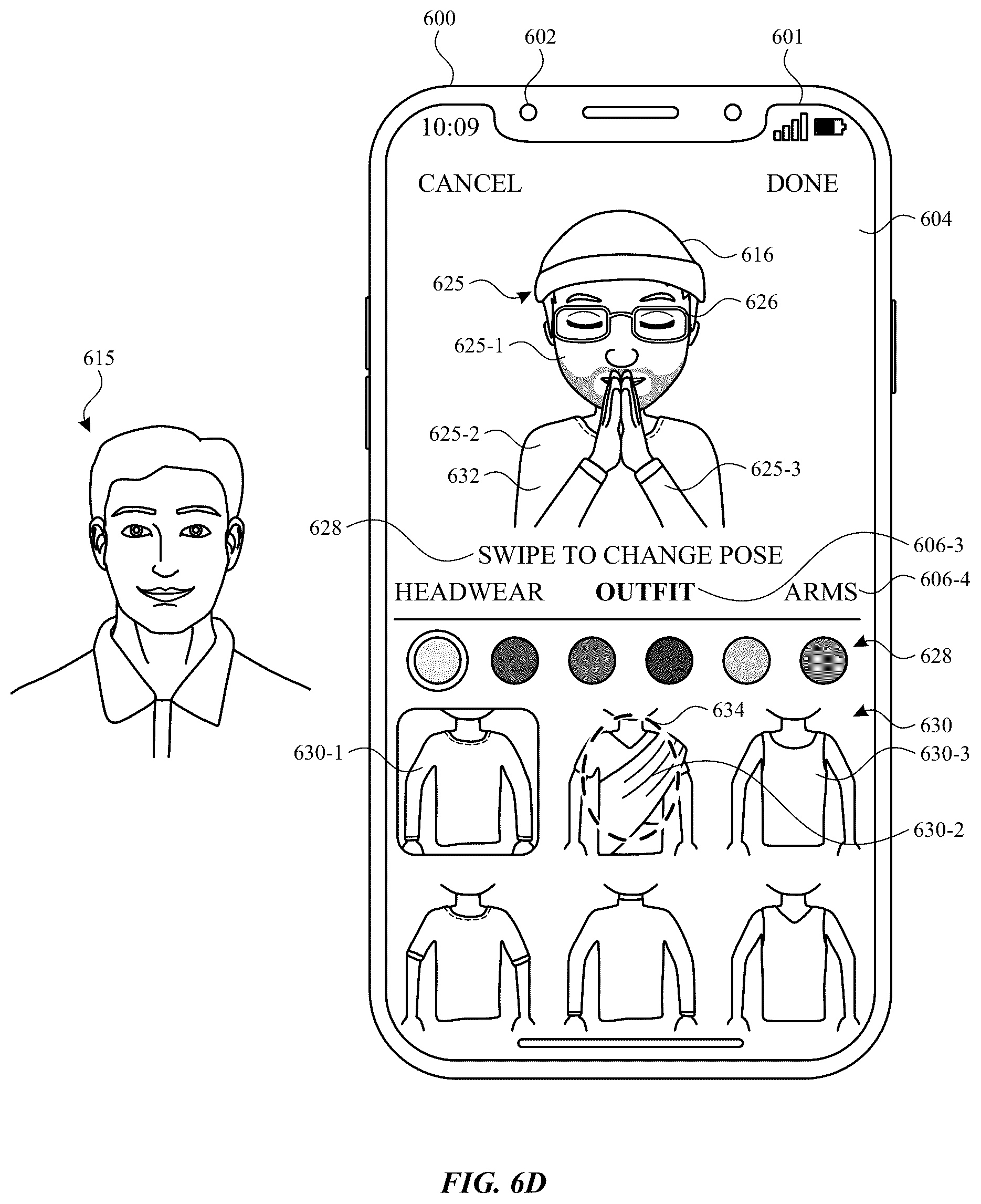 Patent US12147655 Figure 12 – Avatar sticker editor user interfaces