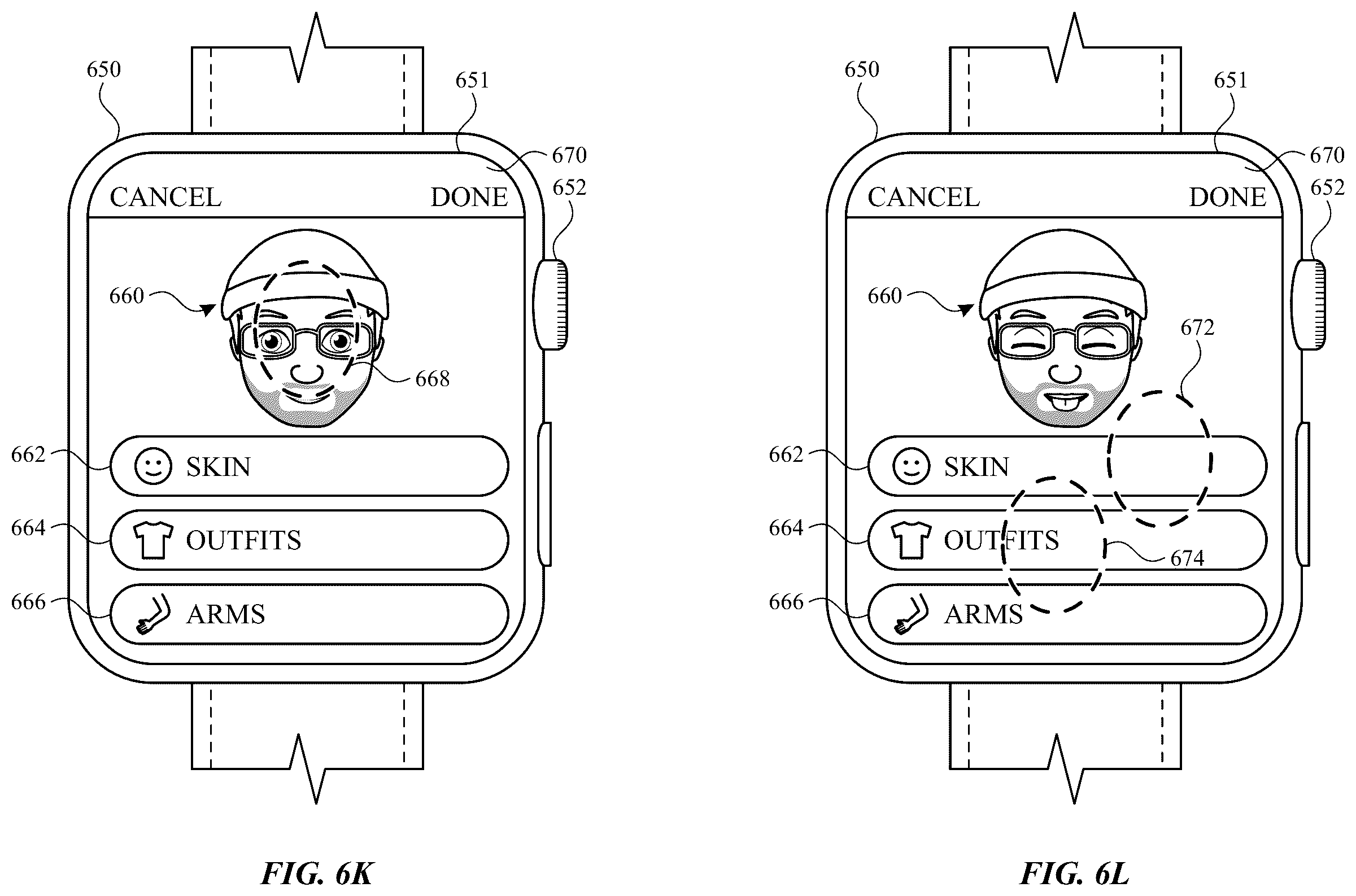 Patent US12147655 Figure 16 – Avatar sticker editor user interfaces