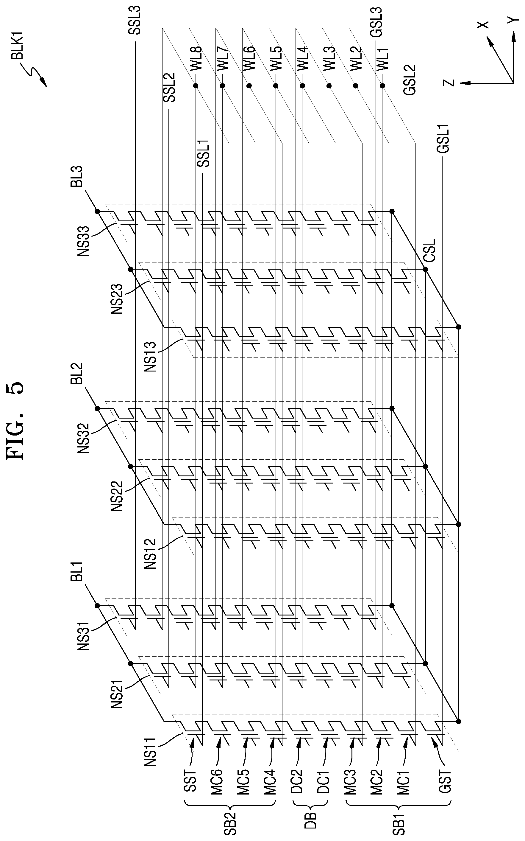 Patent US12147666 Figure 5 – Non-volatile memory device including multi-stack memory block and operating method thereof